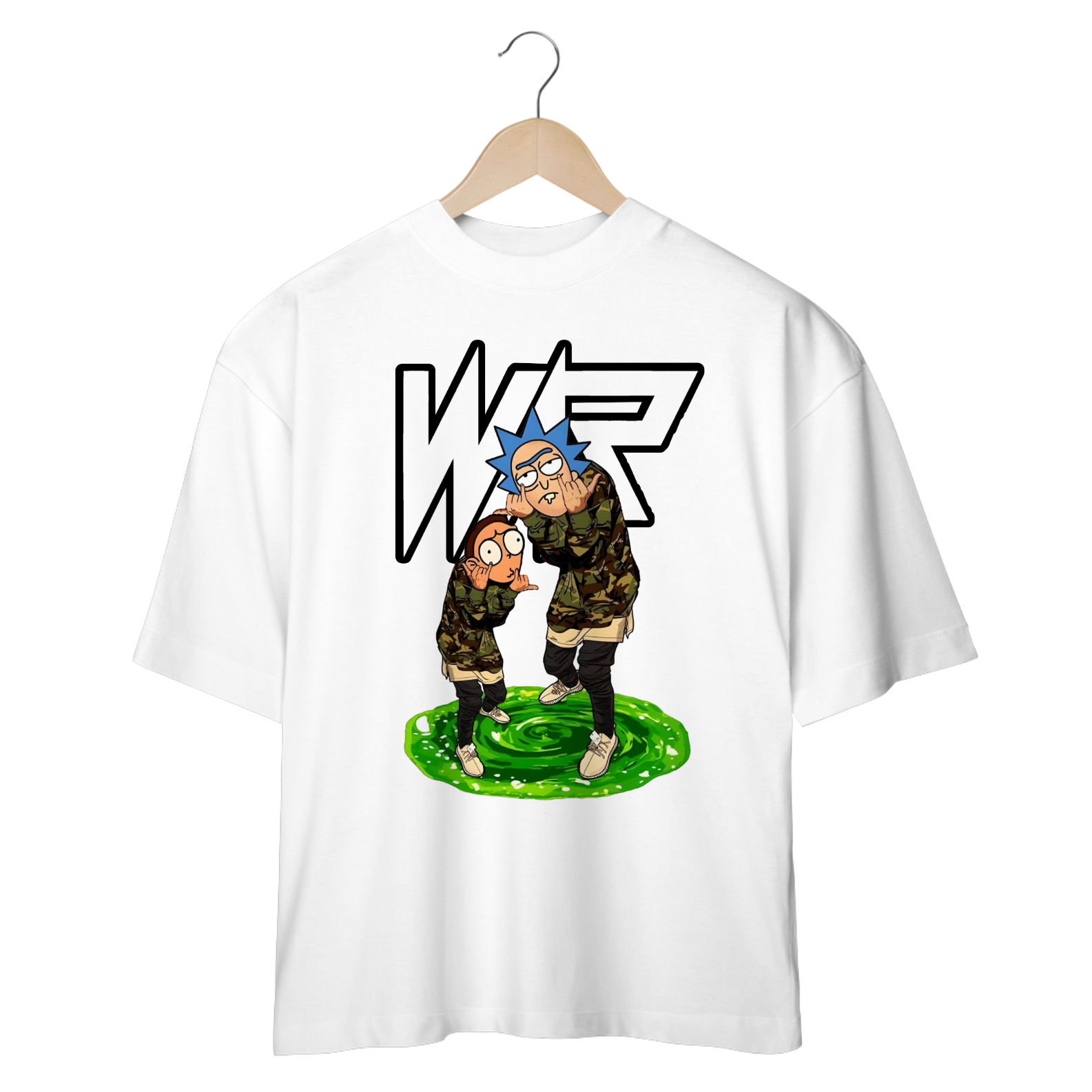 Camisa Oversized Rick and Morty versão WAR 