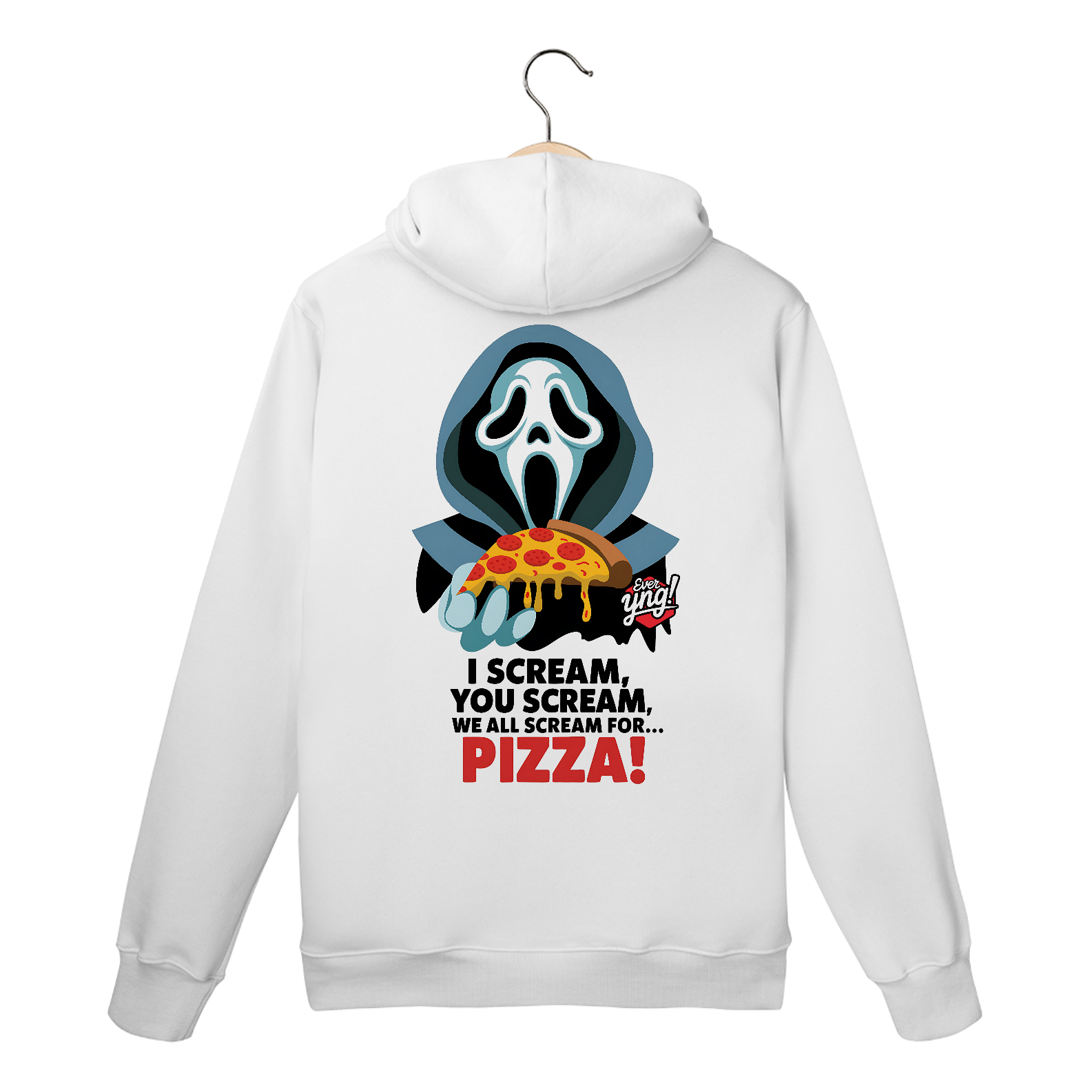 Pizza é o Que Eu Grito! Moletom Canguru Costas