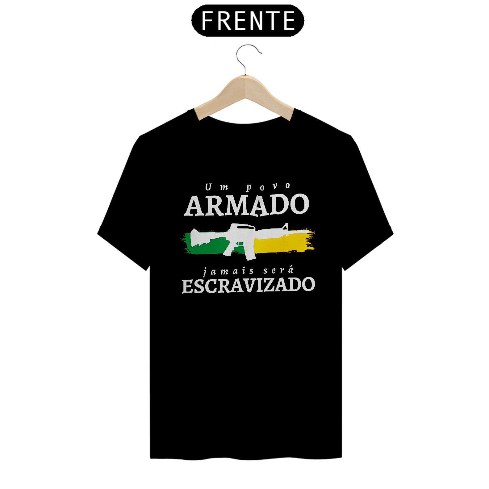Camiseta Um Povo Armado Jamais Será 2 - Conservador Direita Unisex