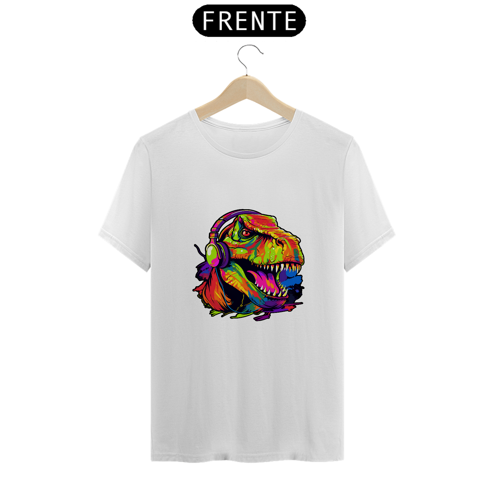 T-Shirt Classic Dinossauro com Headphones