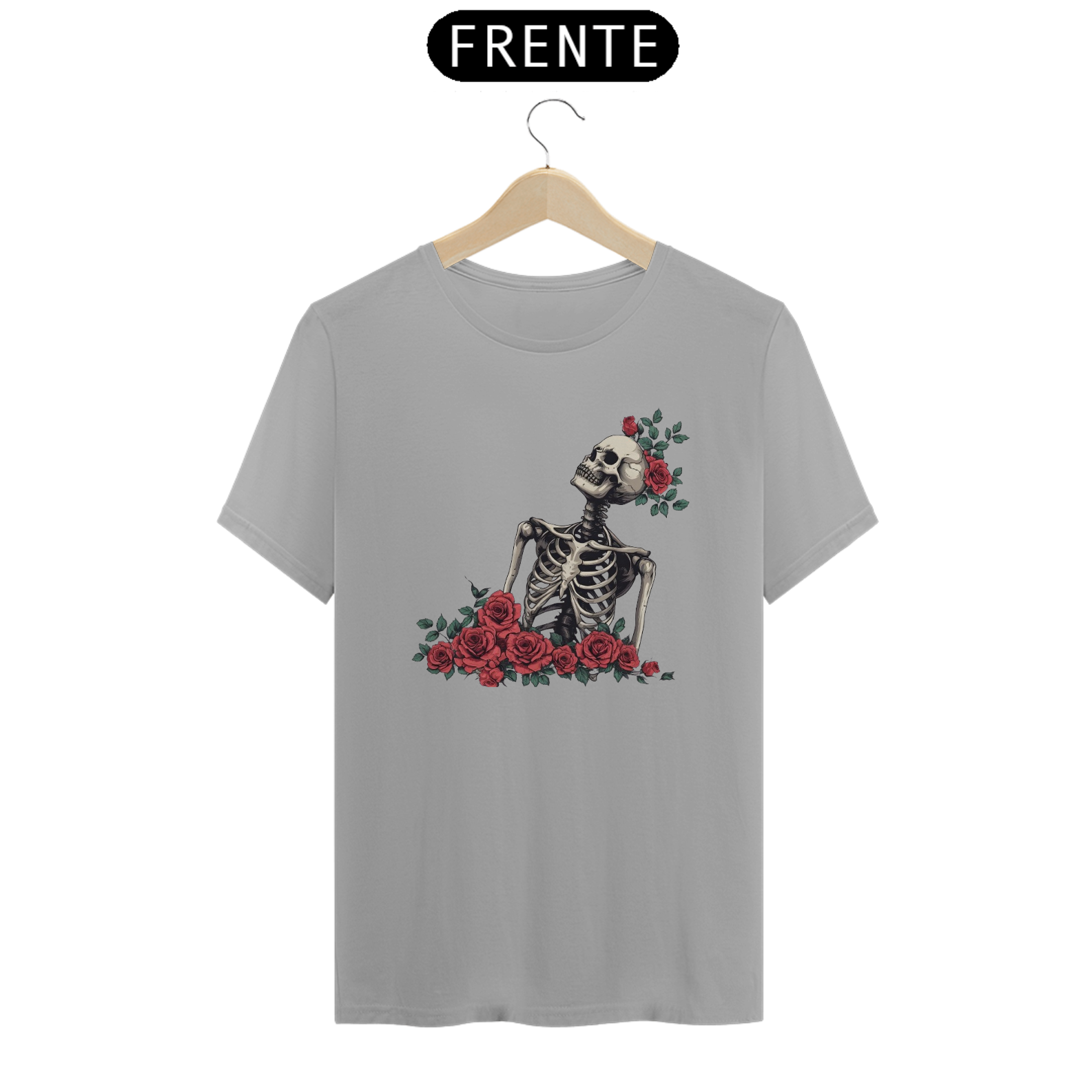 T-Shirt Classic Esqueleto Coberto de Rosas