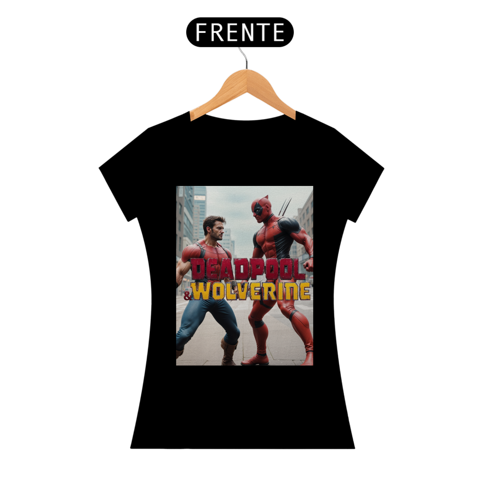 Camiseta feminina Deadpool e Wolverine