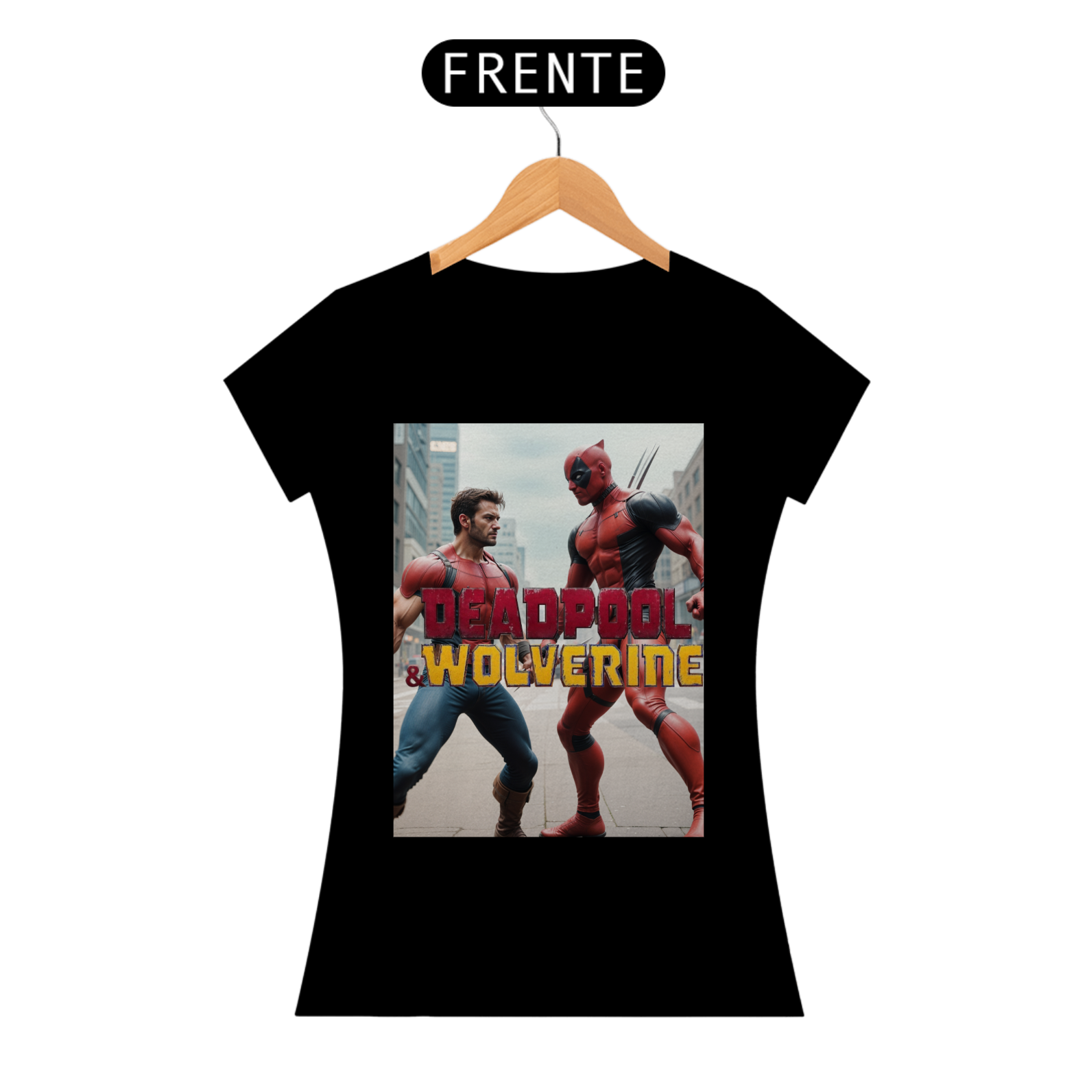 Camiseta feminina Deadpool e Wolverine