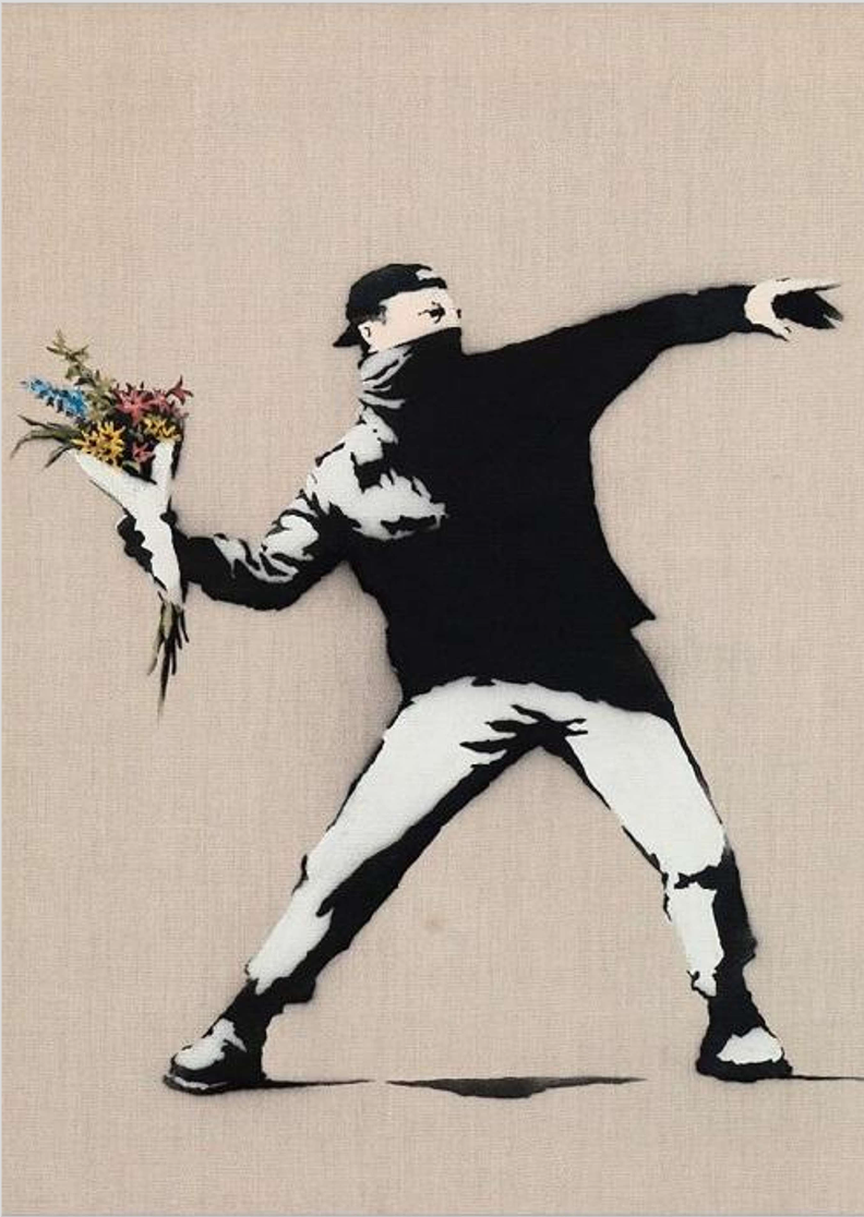 Soldier Throwing Flowers