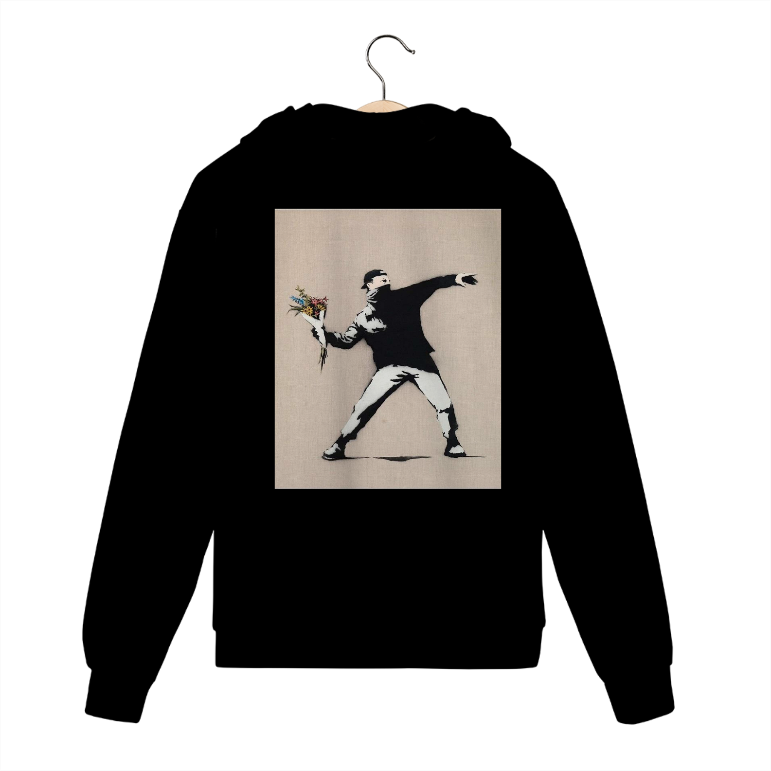 Soldier throwing flowers