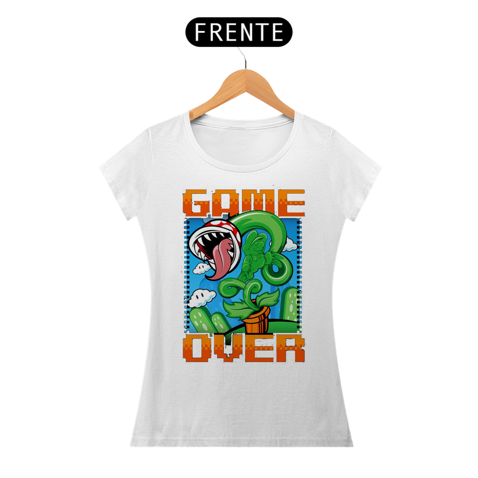 Camiseta feminina Game Over