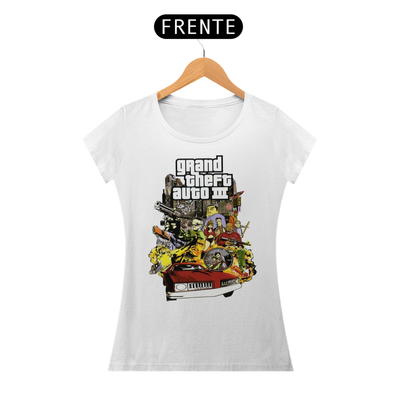 Camiseta feminina grand theft auto III