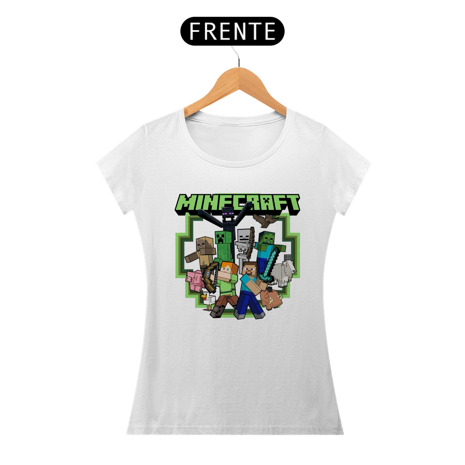 Camiseta feminina Minecraft