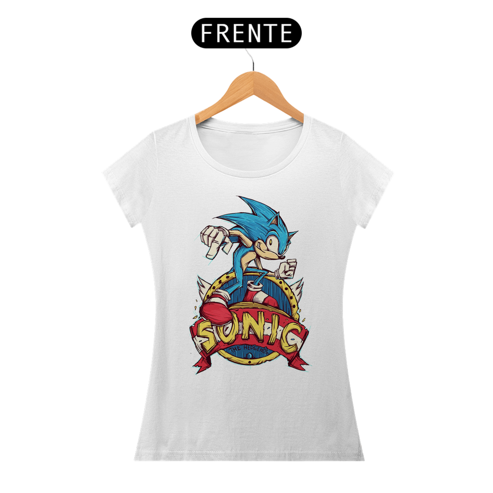Camiseta feminina Sonic
