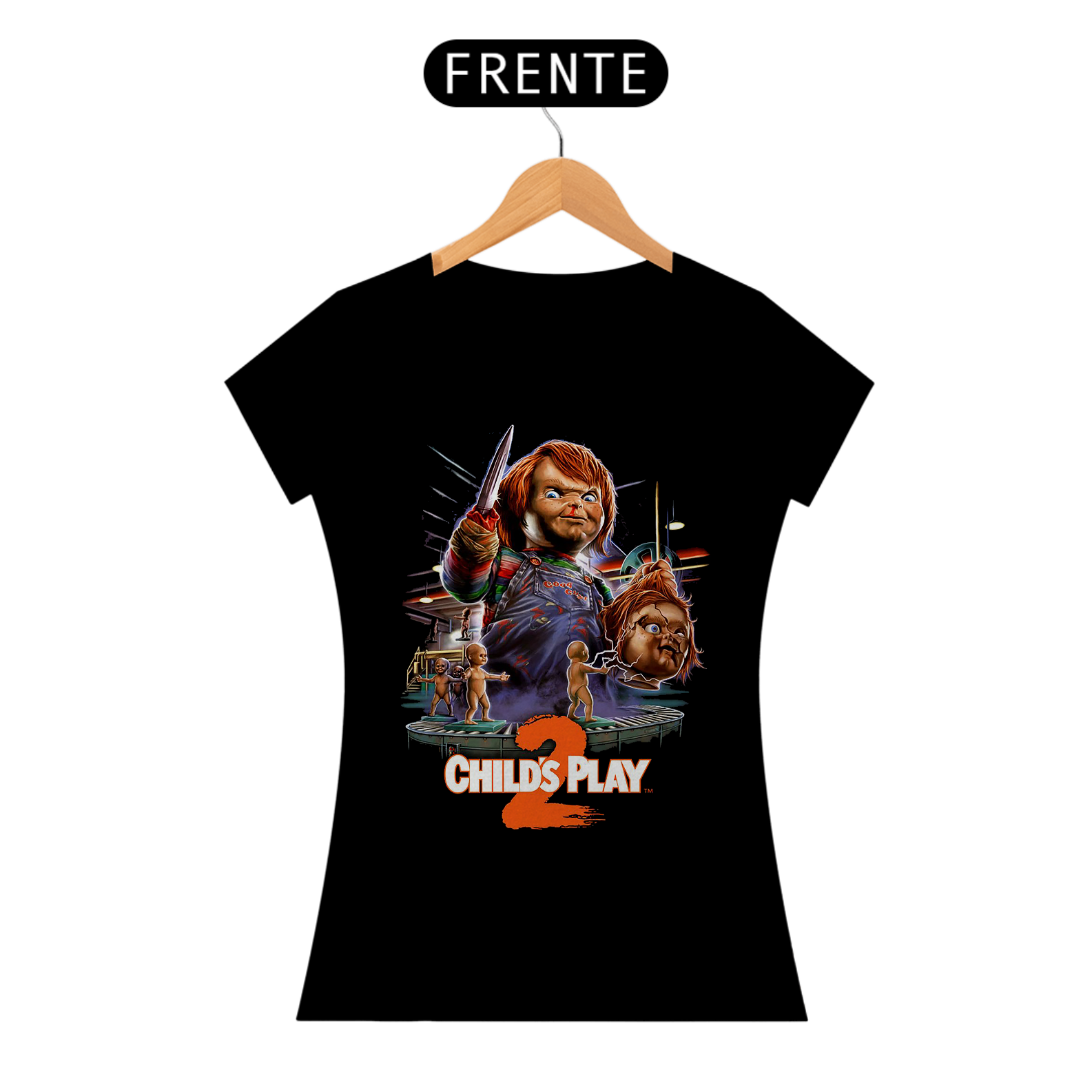 Camiseta feminina Brinquedo Assassino 2 chucky