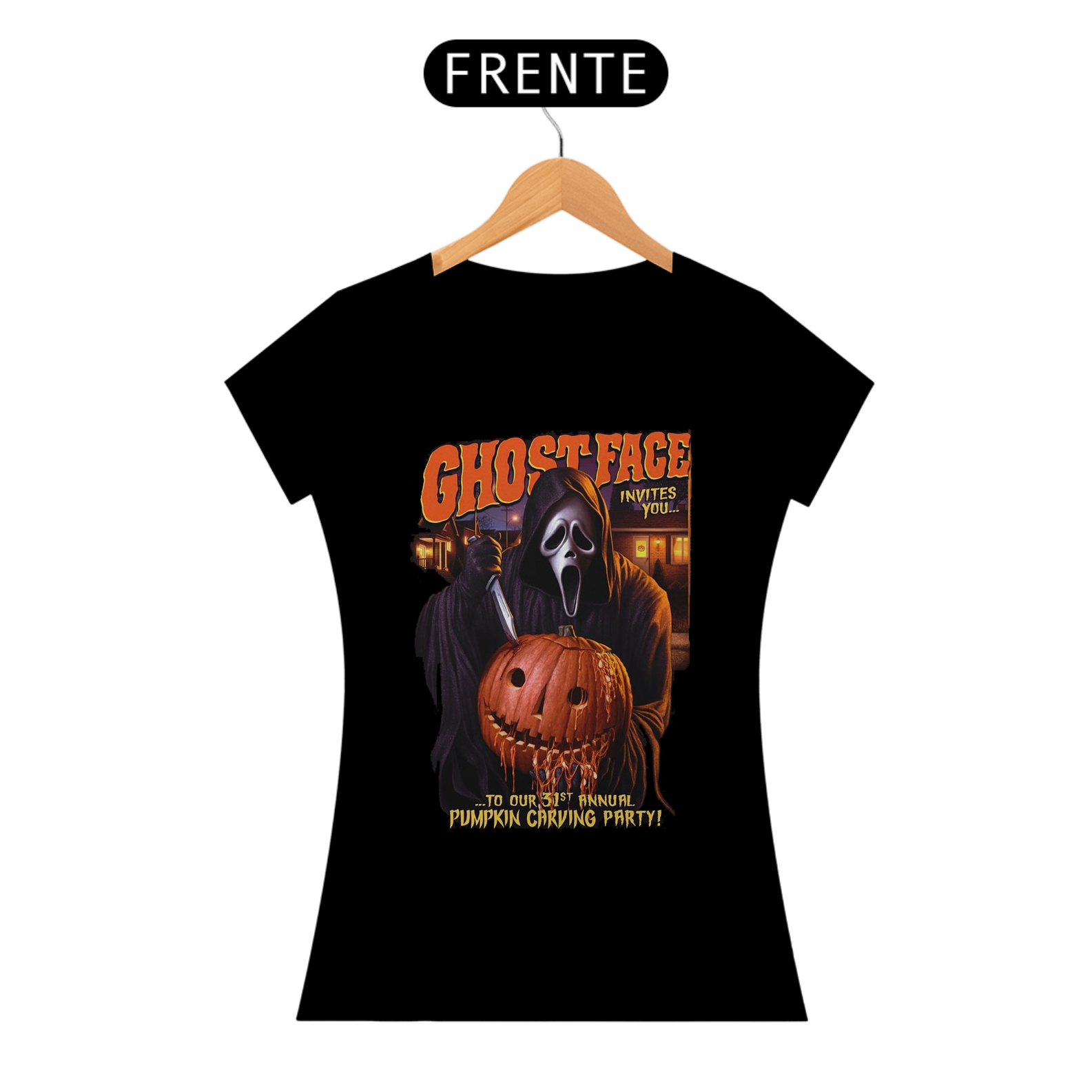 Camiseta feminina Ghostface Pânico