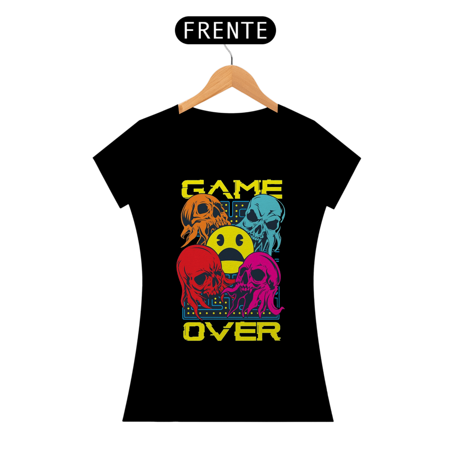 Camiseta feminina Game Over