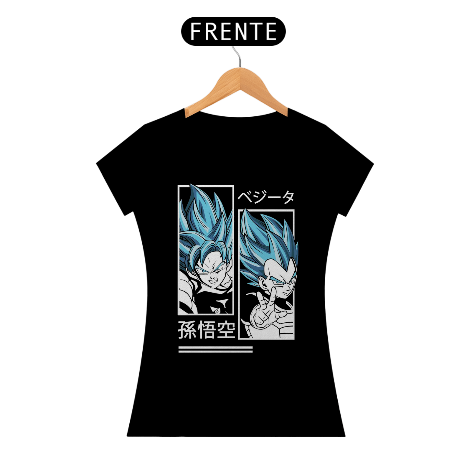 Camiseta feminina Goku e Vegeta