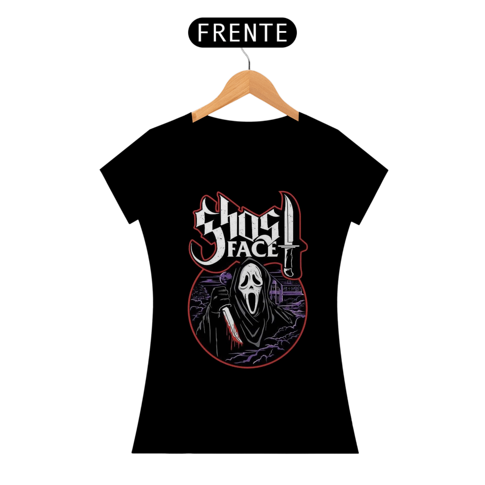 Camiseta feminina Ghostface Pânico