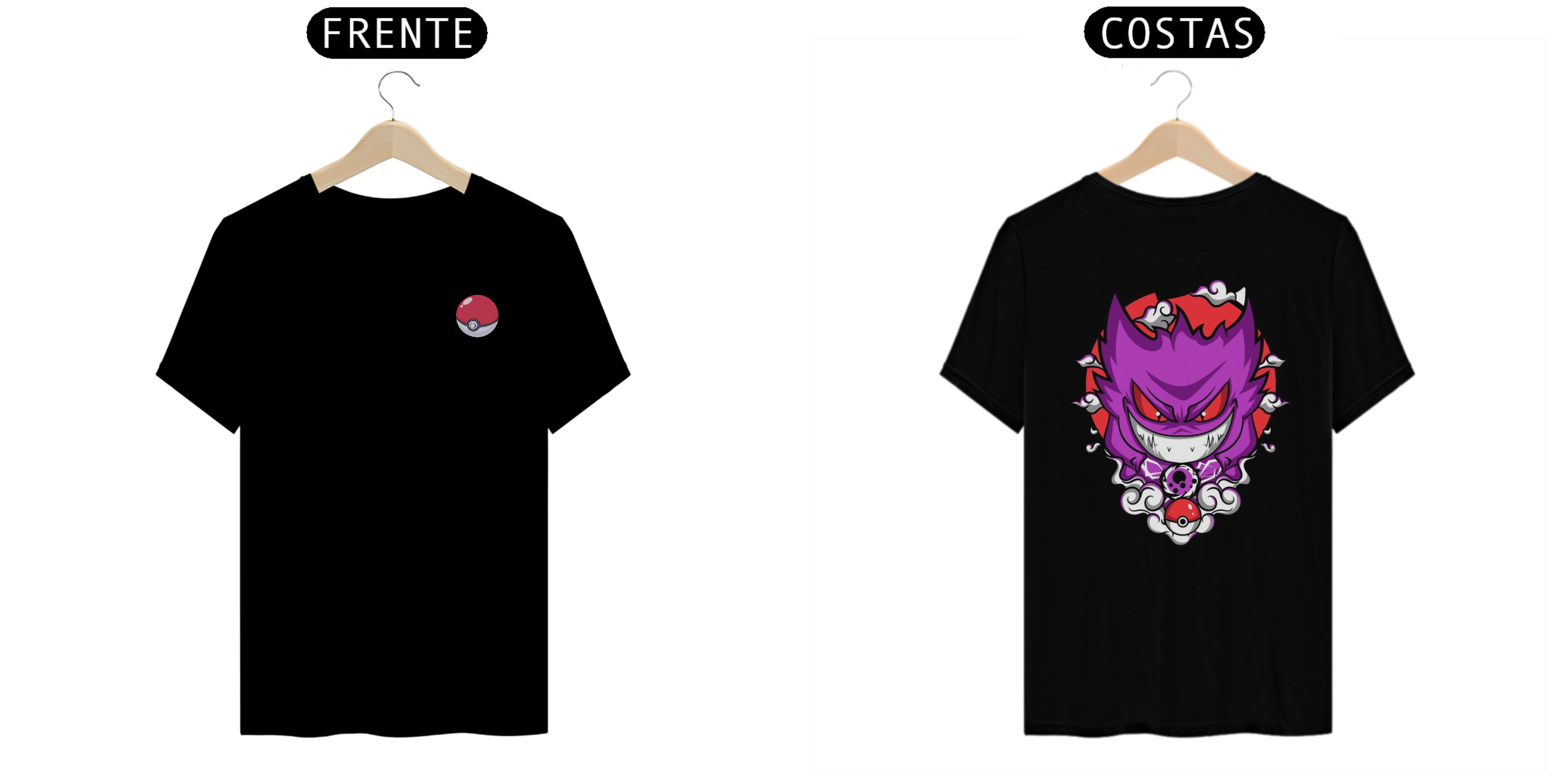 Camiseta Gengar  Pokemon  - Com Pokebola Vetor No Peito