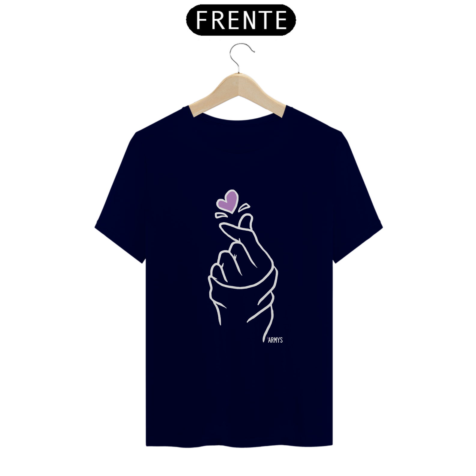 T-Shirt Quality - Coração com branco