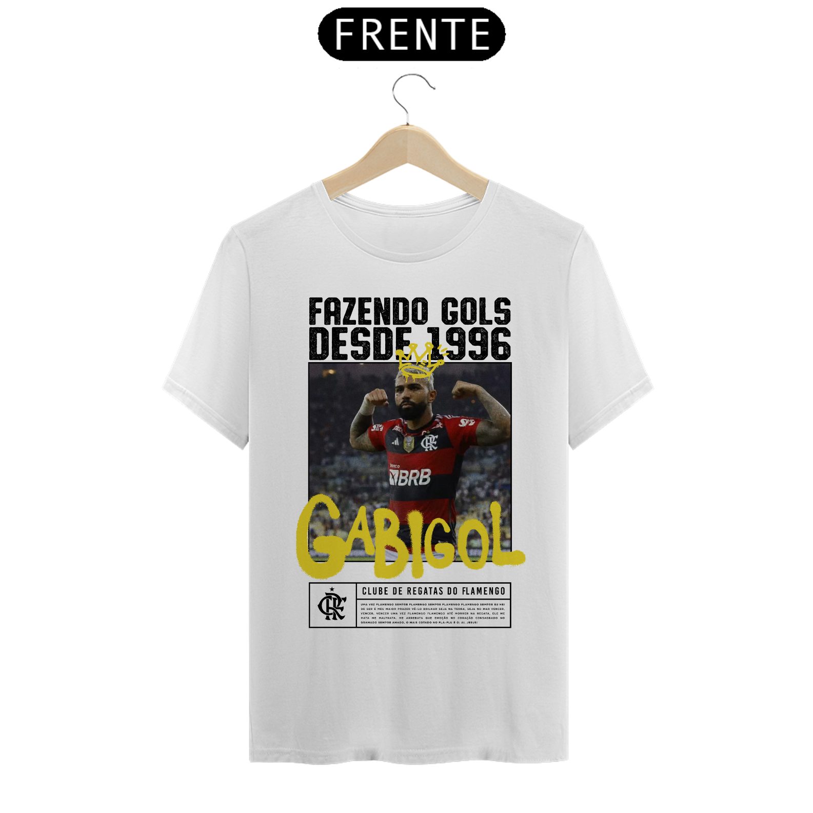 T-Shirt Gabigol, Fazendo Gols Desde 1996 (Branca)