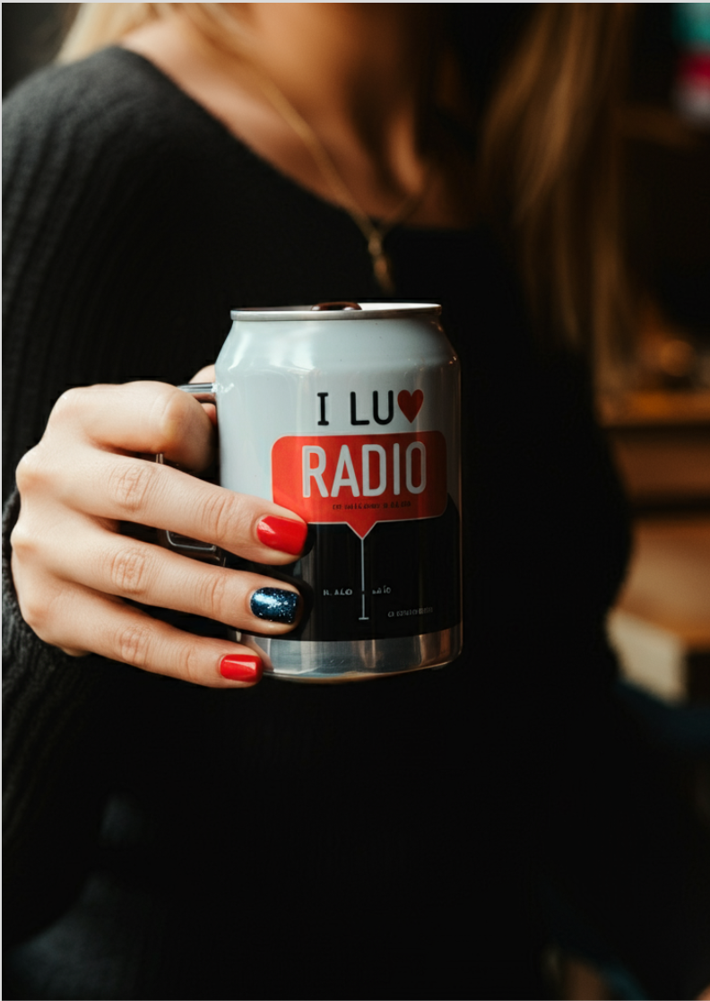 Quadro com caneca I Luv Radio 