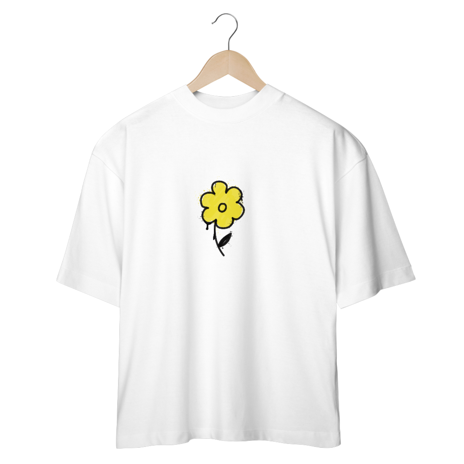 Camisa Oversized Flor Amarela 