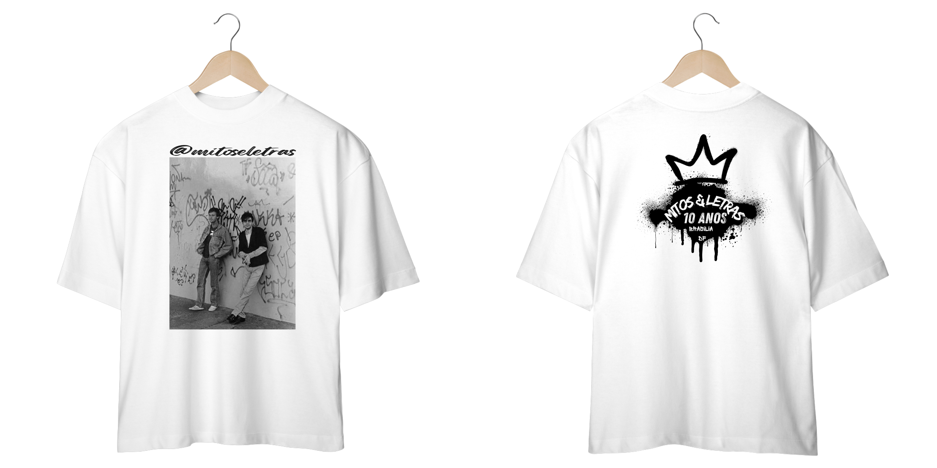 CAMISETA OVERSIZE MITOS CLASSICA 10 ANOS