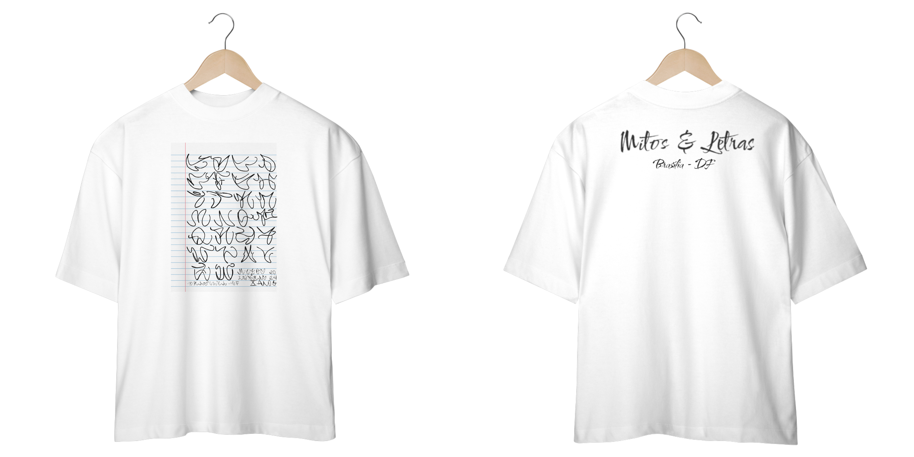 CAMISETA OVERSIZE MITOS E LETRAS BRASILIA