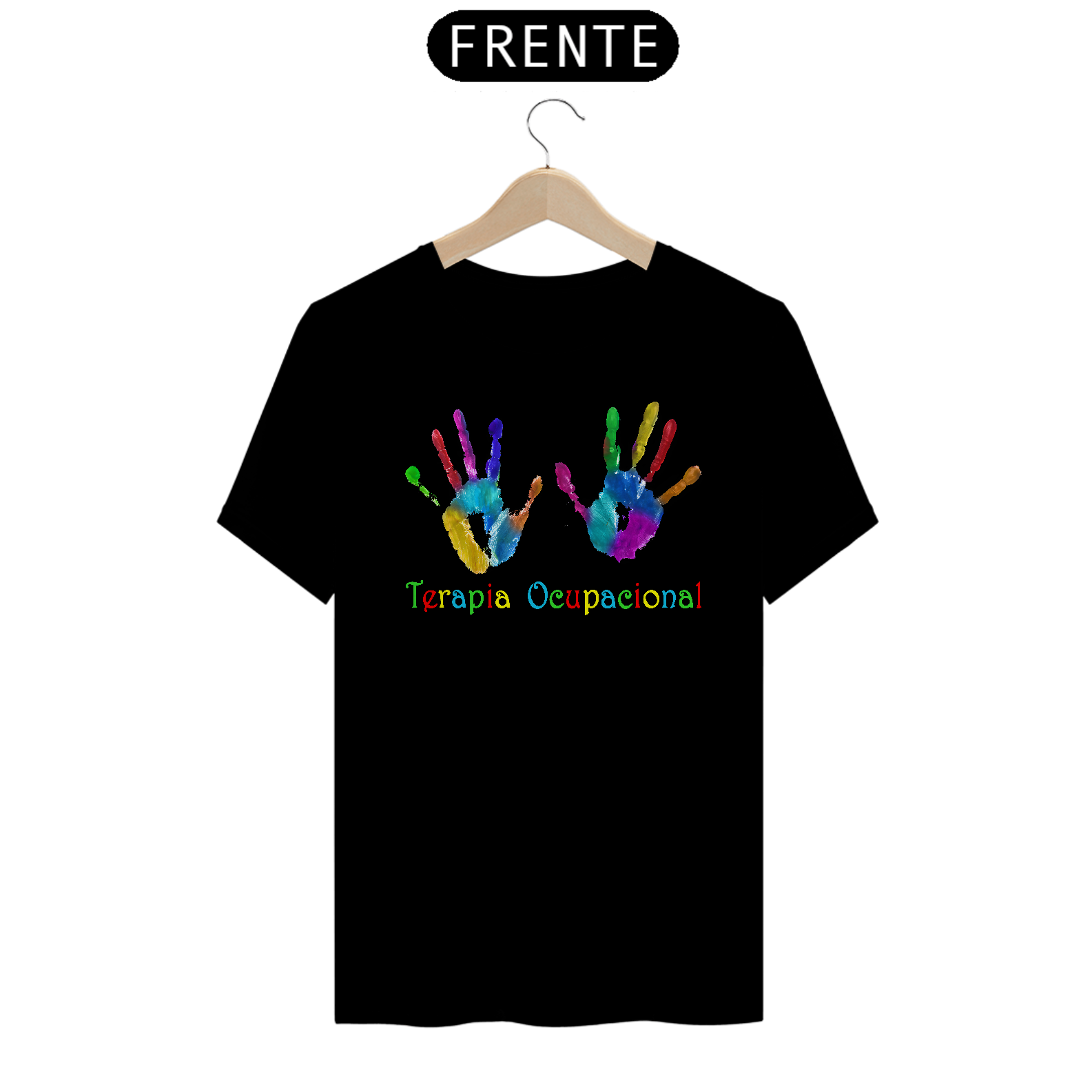 Camiseta Unissex Prime - Terapia Ocupacional - Mãos Mancha de Tinta