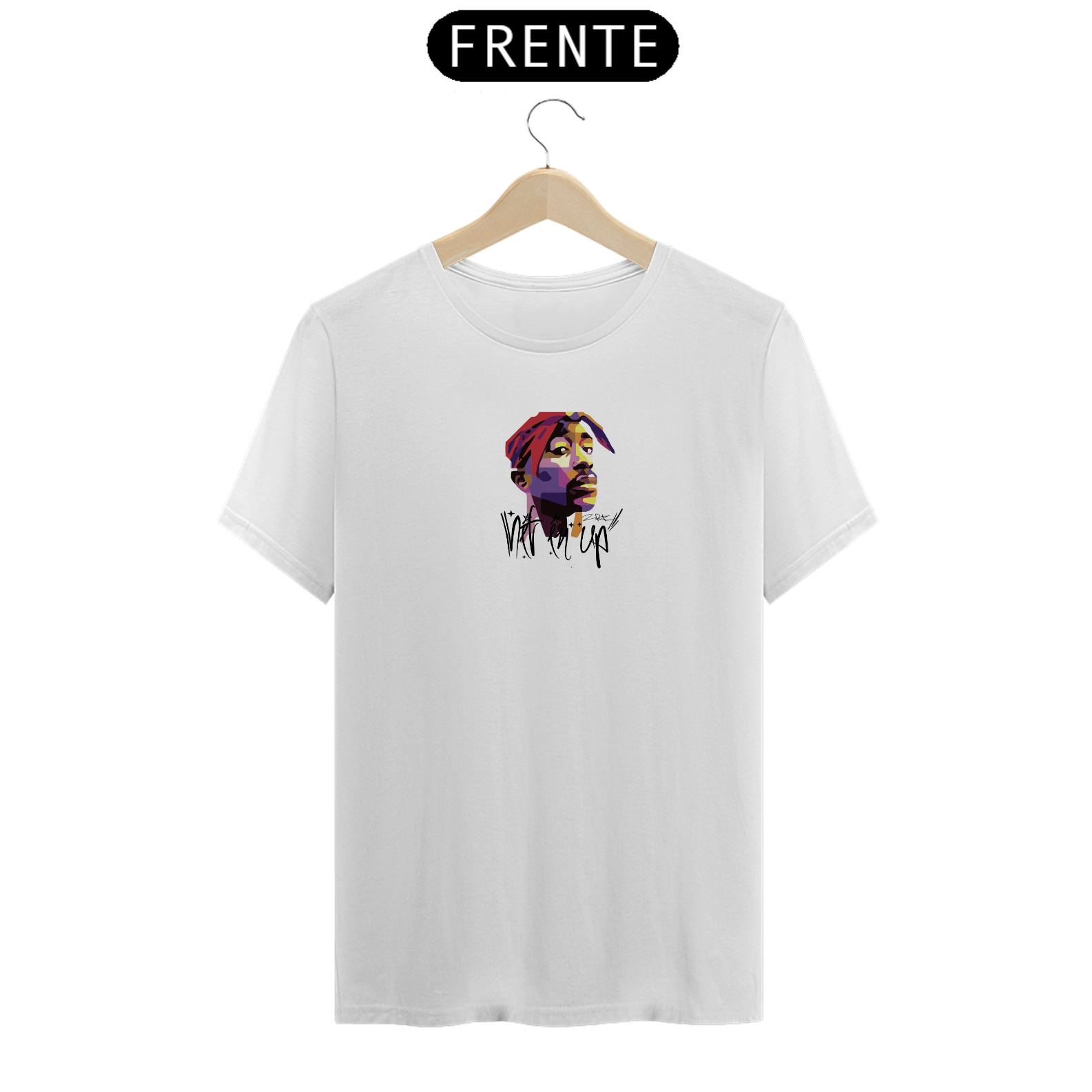 Camiseta Tupac Hit En Up (escrita preta)