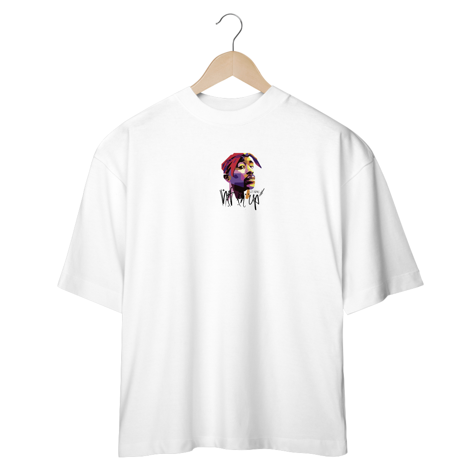 Oversized Tupac Hit En Up (escrita preta)
