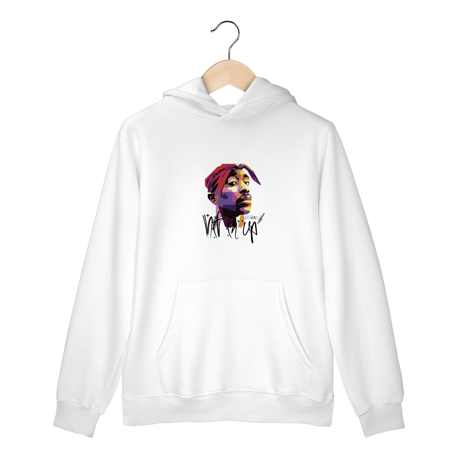 Moletom Canguru Tupac Hit En Up (escrita preta)