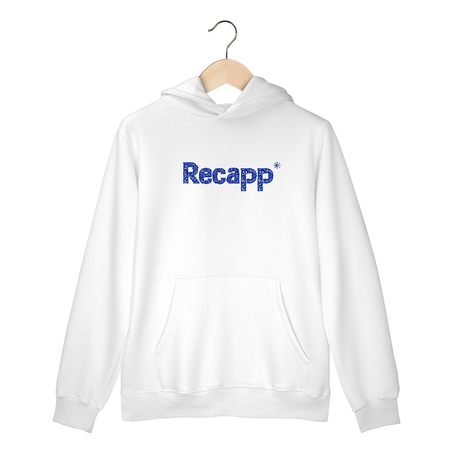 Moletom Canguru Floral (estampa azul)