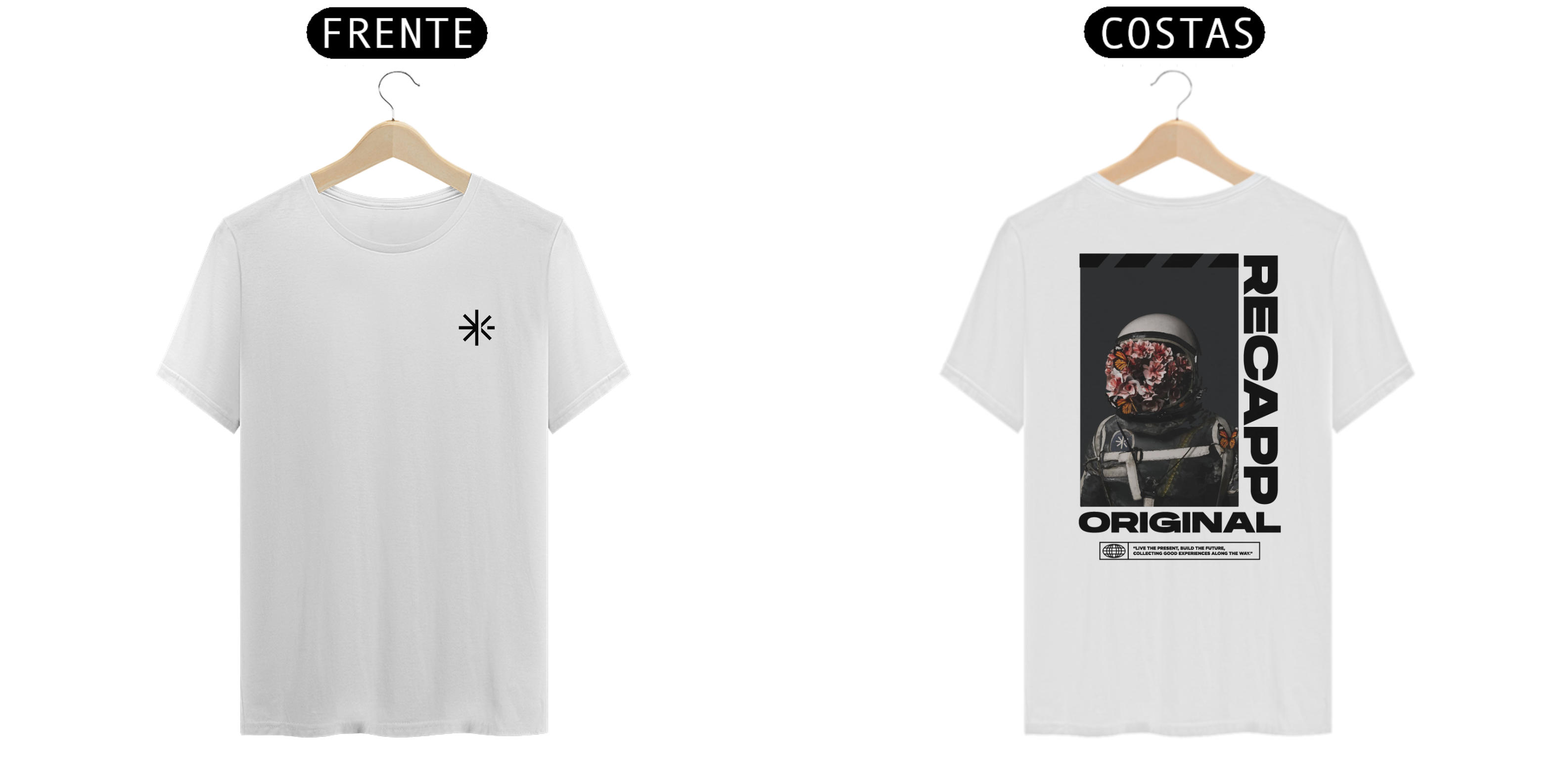 Camiseta Space Flowers (estampa preta)