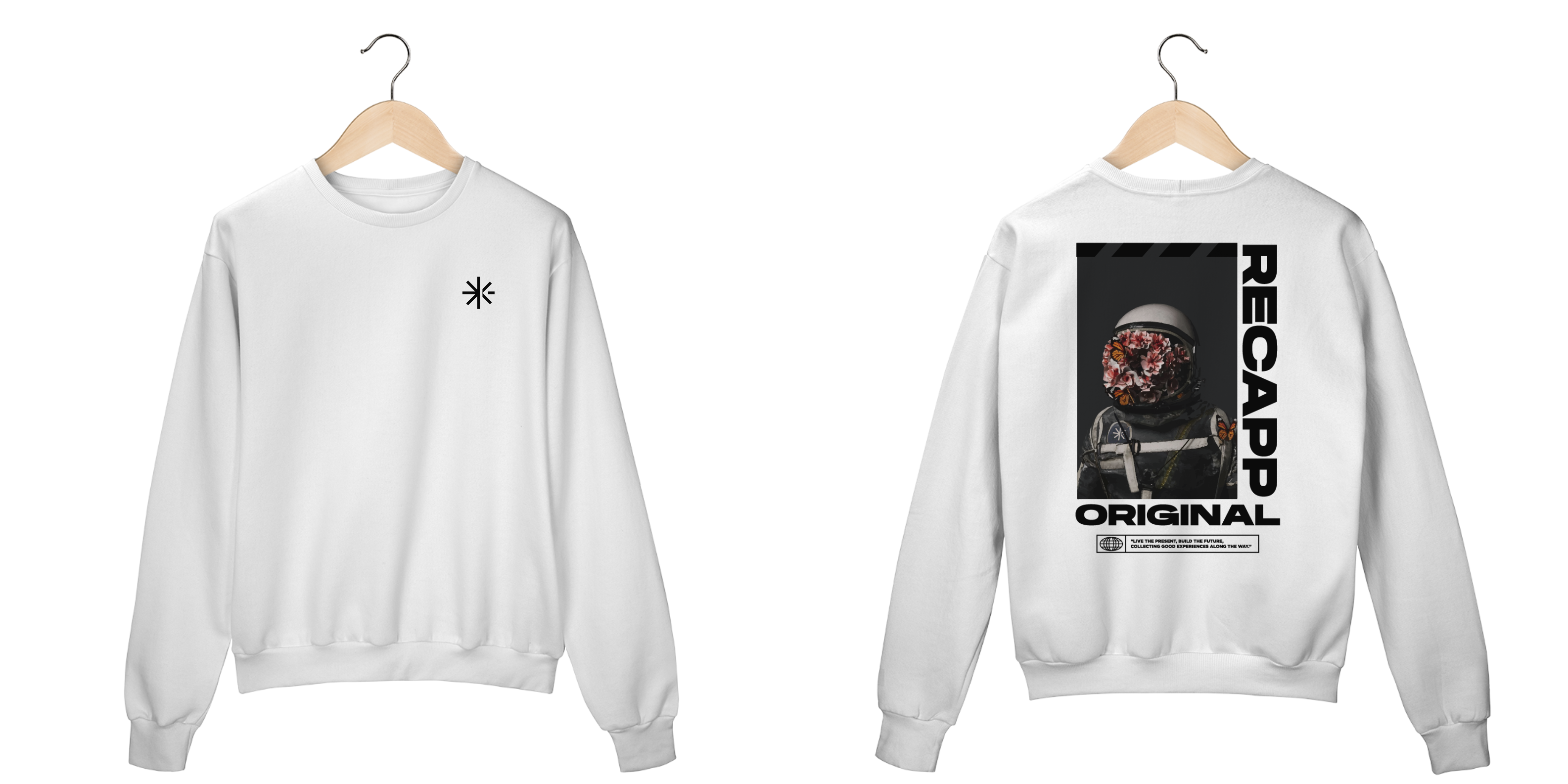 Moletom Space Flowers (estampa preta)