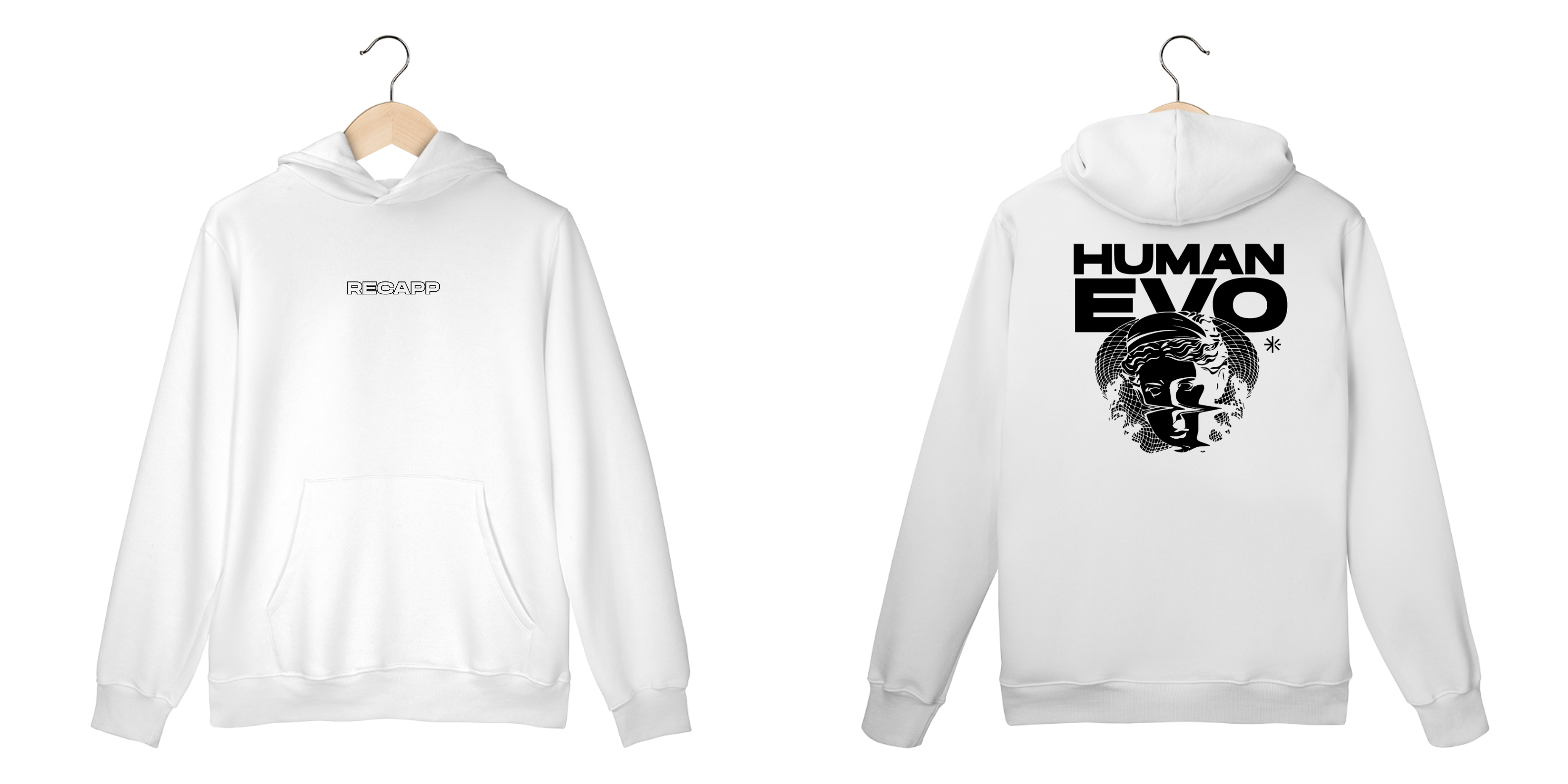 Moletom Canguru Human Evo (estampa preta)