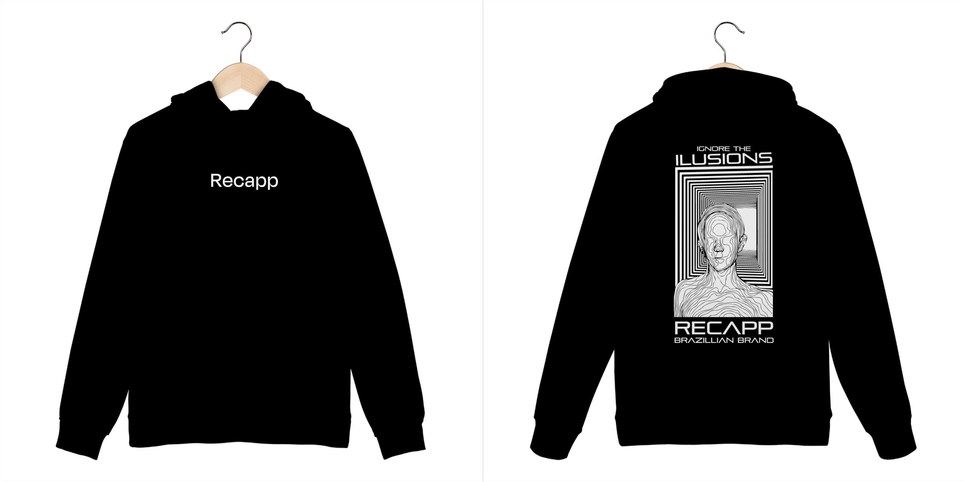 Moletom Canguru Ilusions (estampa branca)