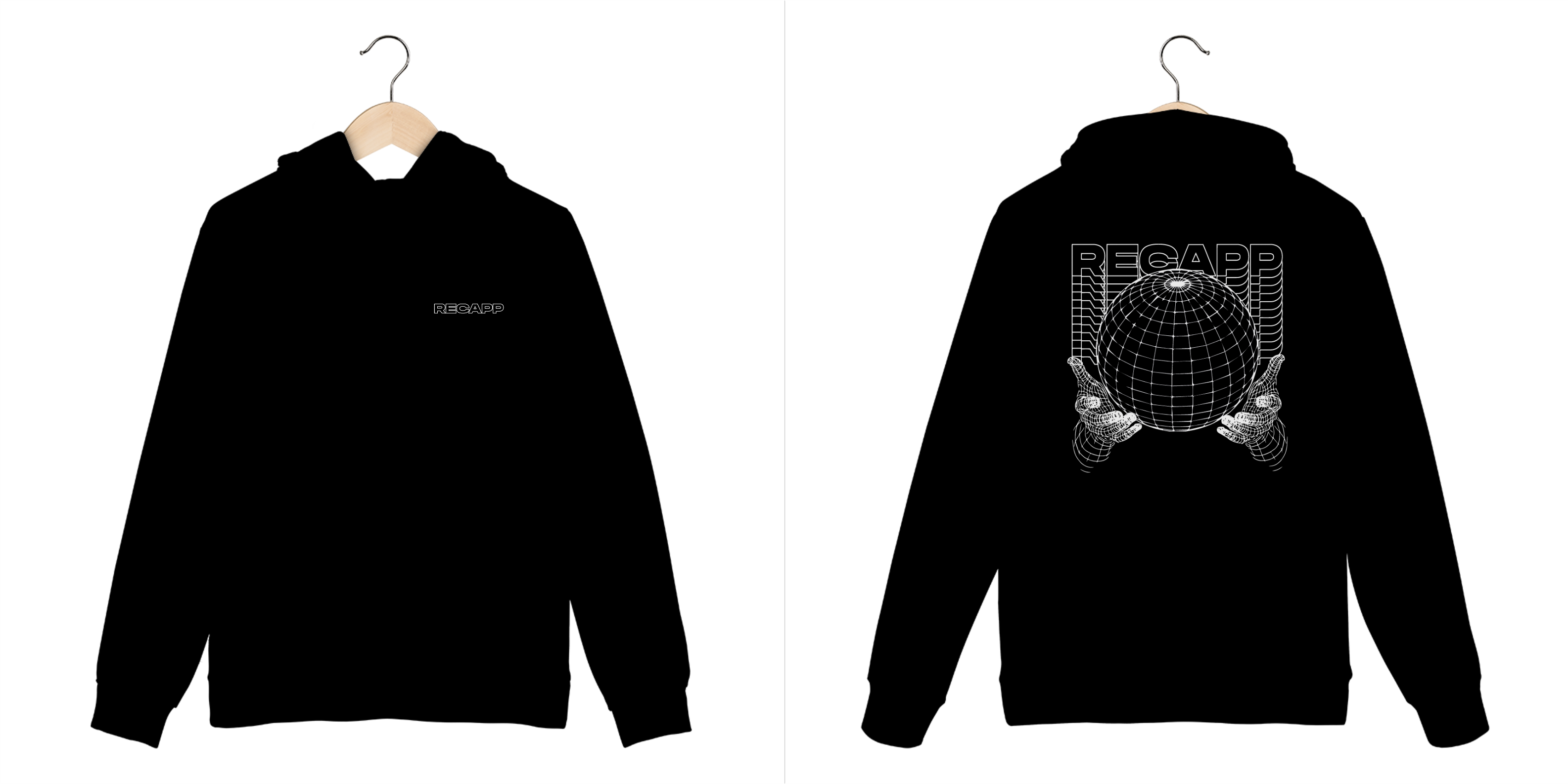 Moletom Canguru World (estampa branca)