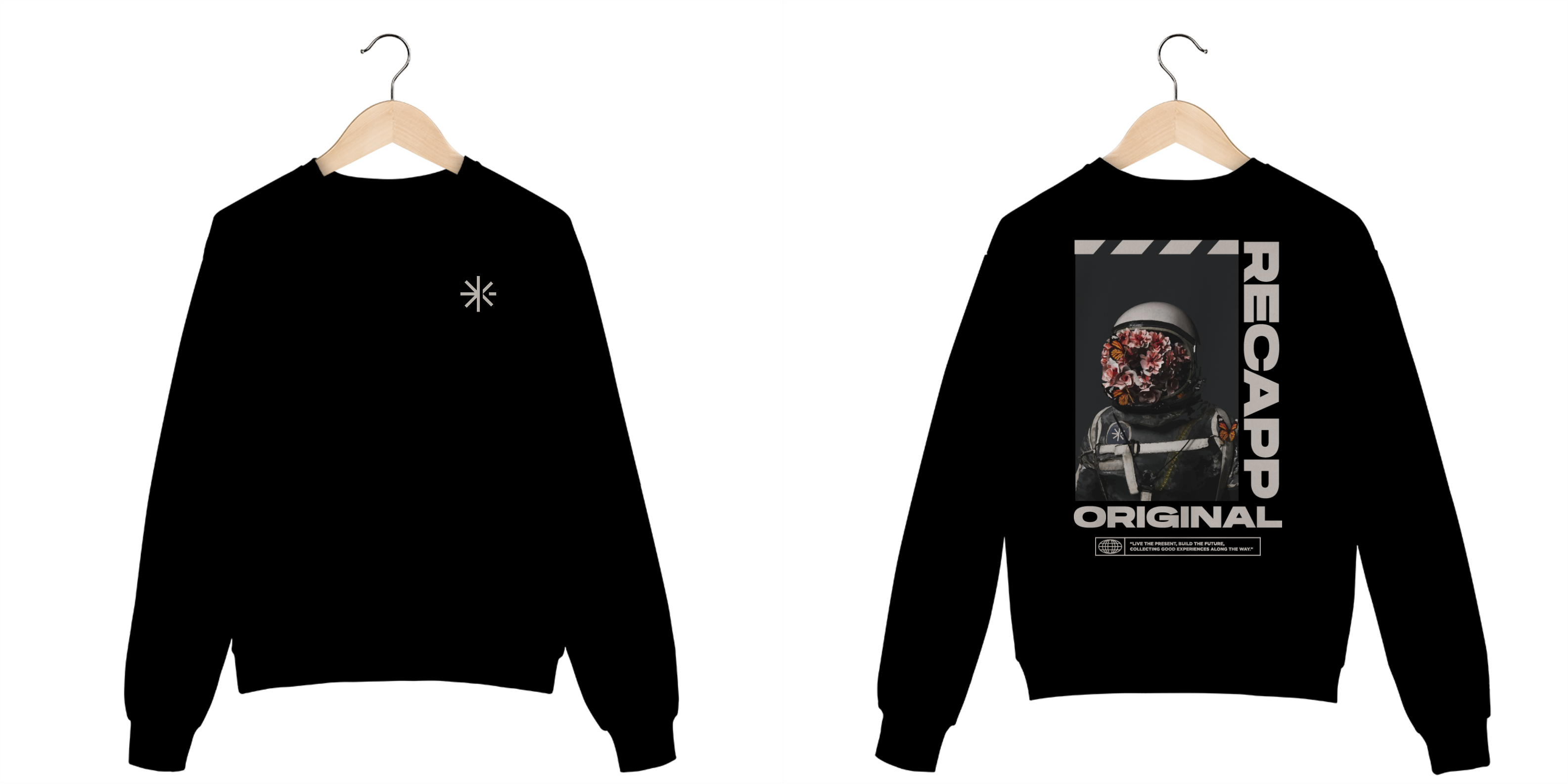 Moletom Space Flowers (estampa branca)