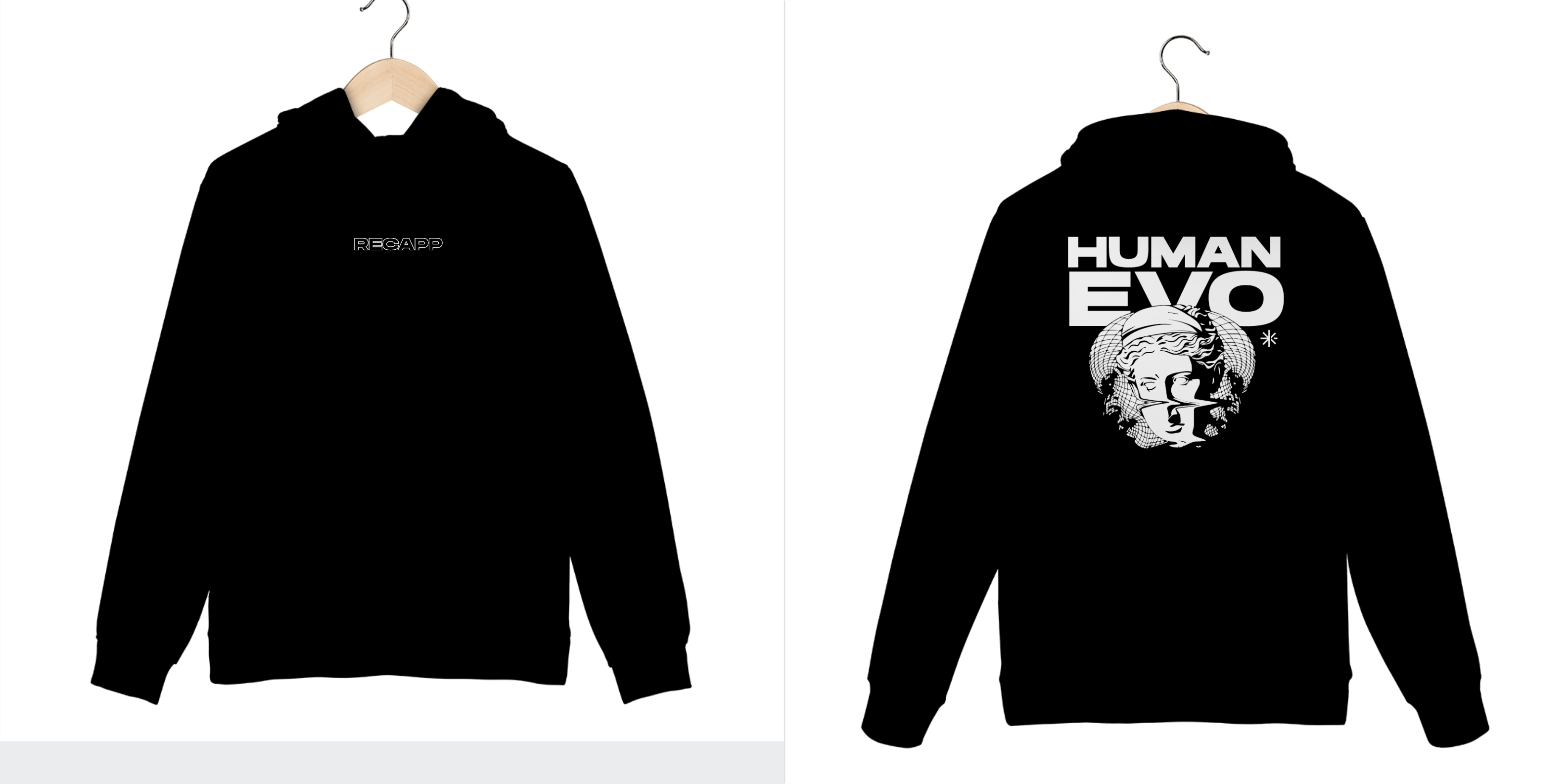 Moletom Canguru Human Evo (estampa branca)