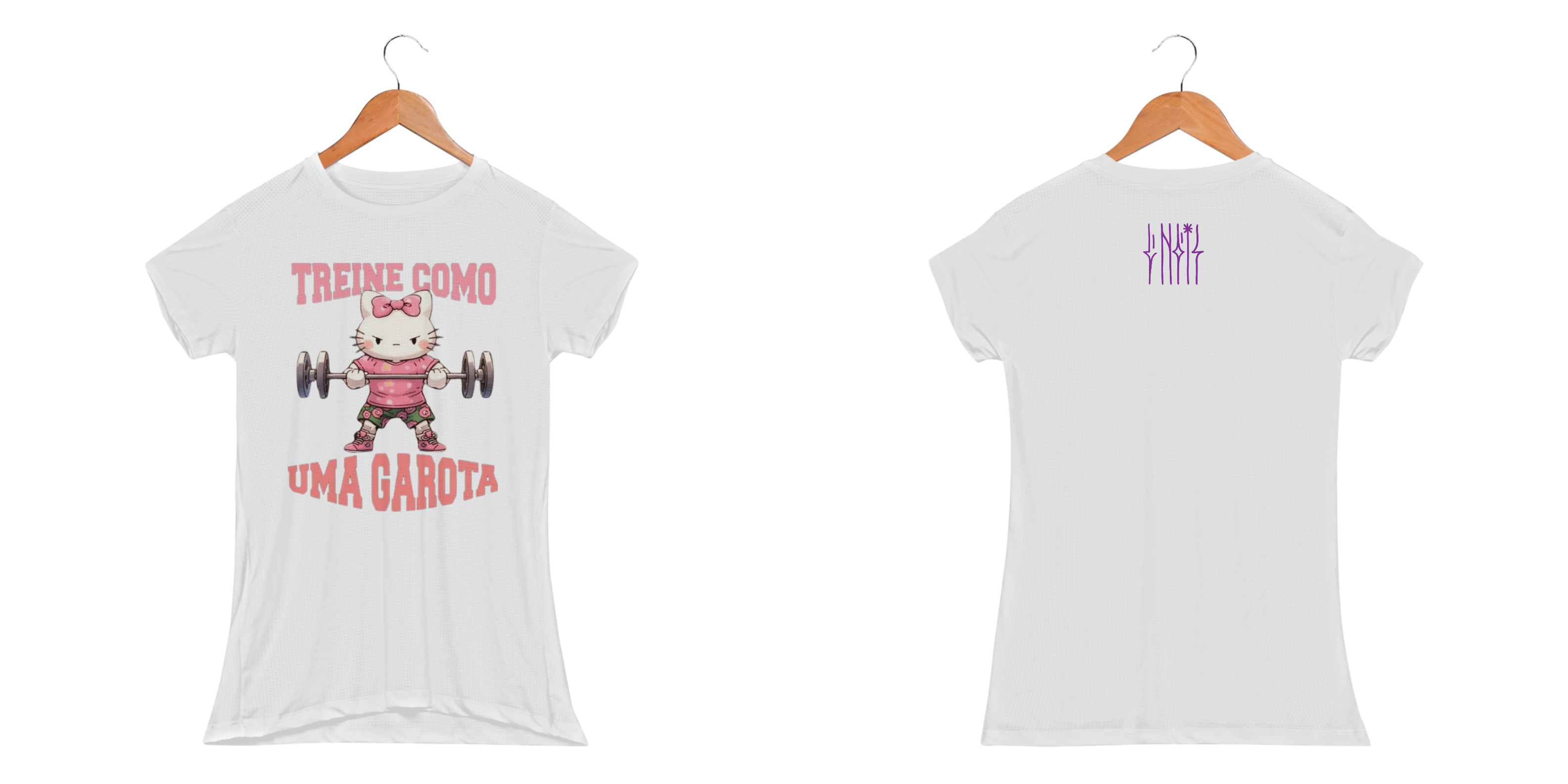 Camiseta Feminina Baby Long Sport Dry Uv Hello Kitty