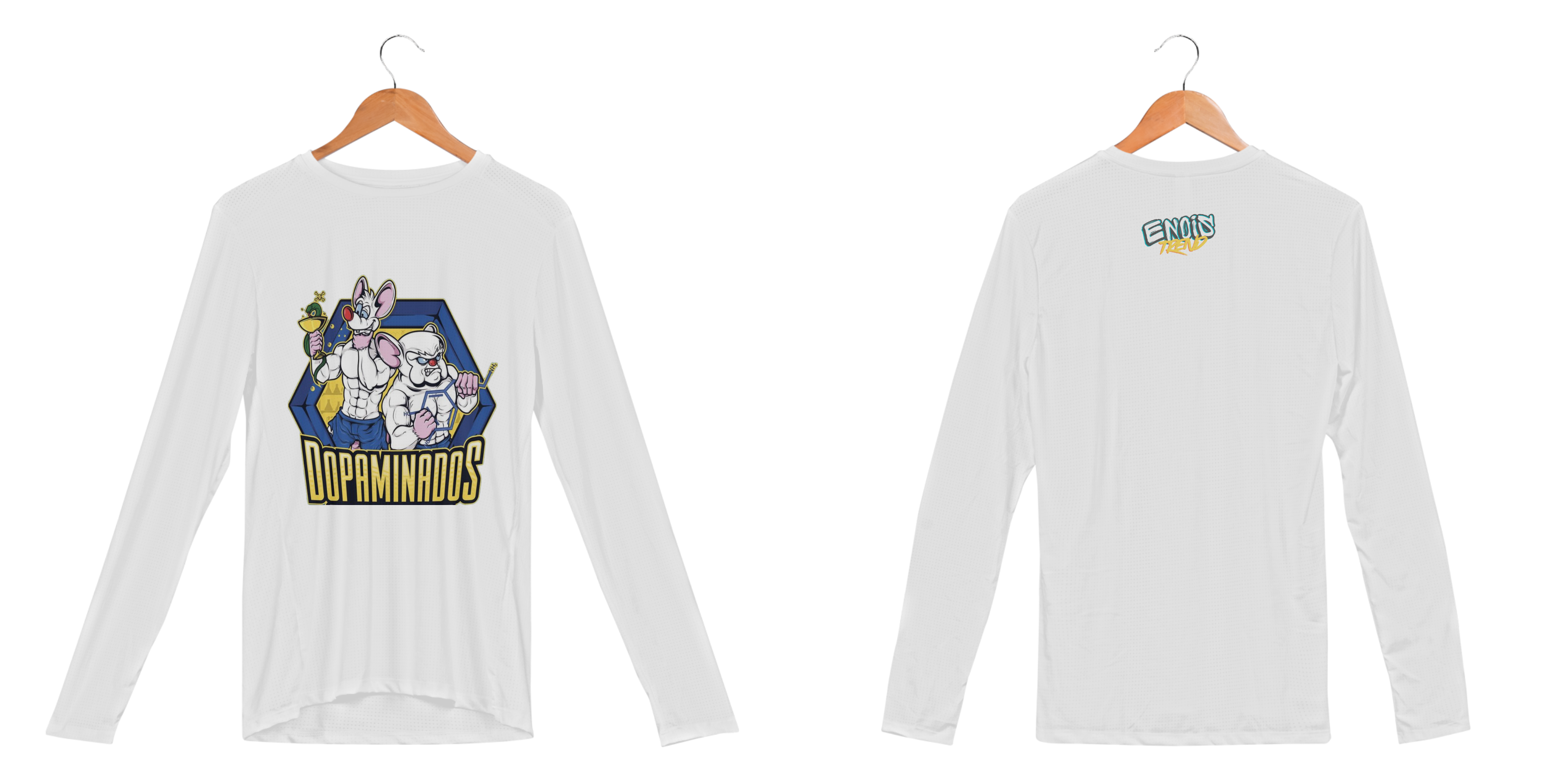 Camisa Manga Longa Sport Dry UV Unisex EnoisTrend, Pinky&Cérebro