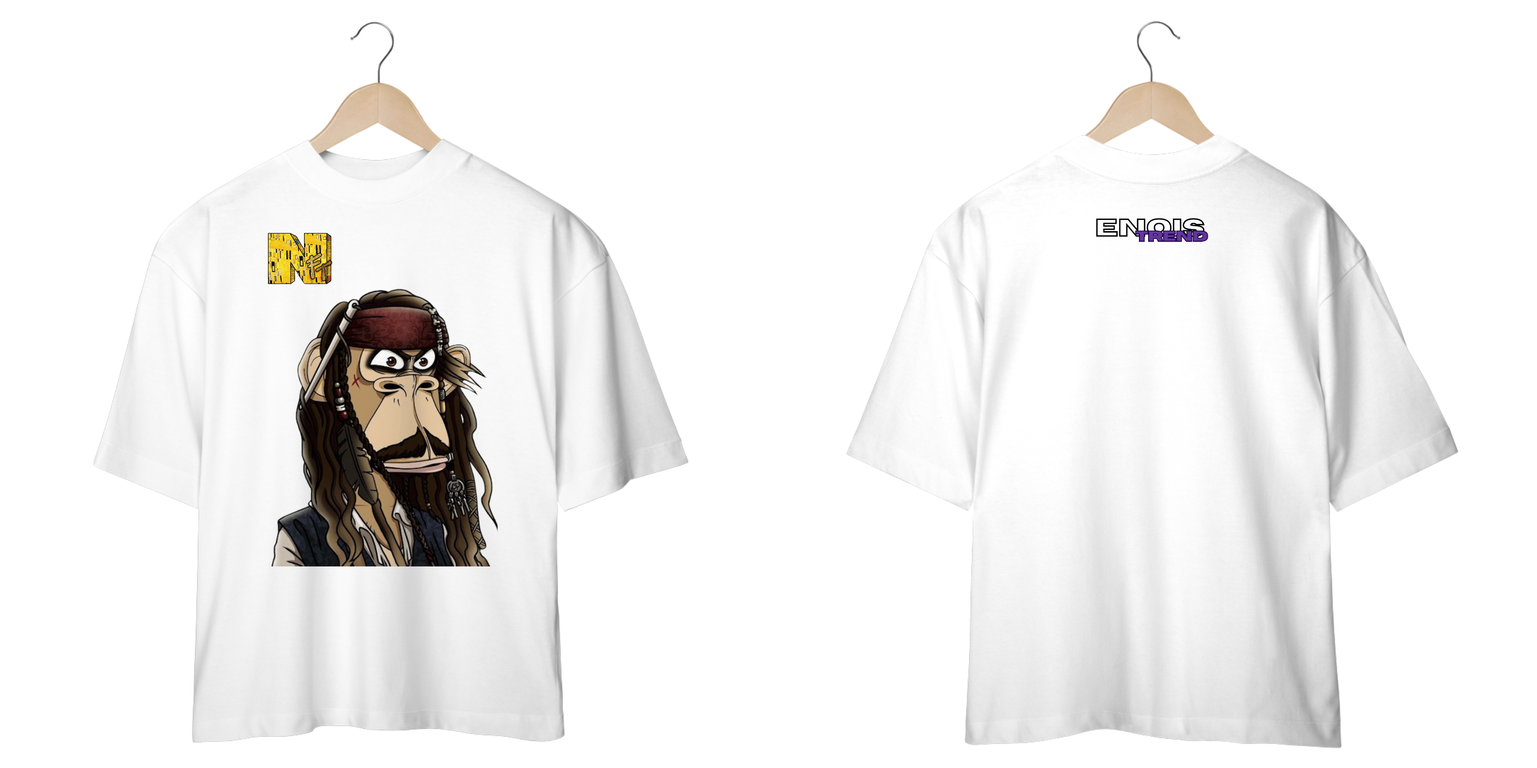Camiseta Oversized EnoisTrend, NFTs Jack Sparrow