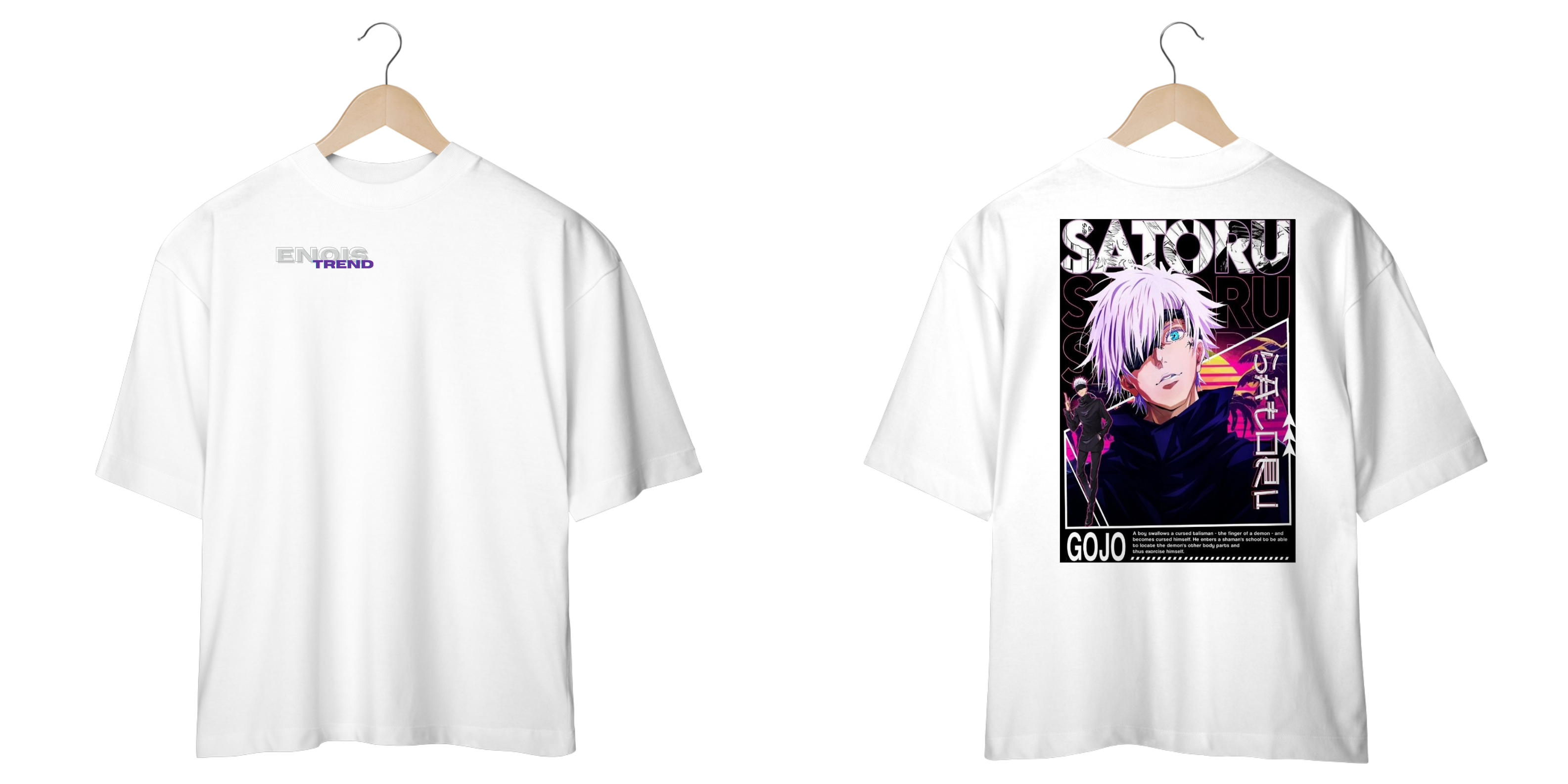 Camiseta Oversized EnoisTrend, Satoru Gojo | Jujutsu Kaisen