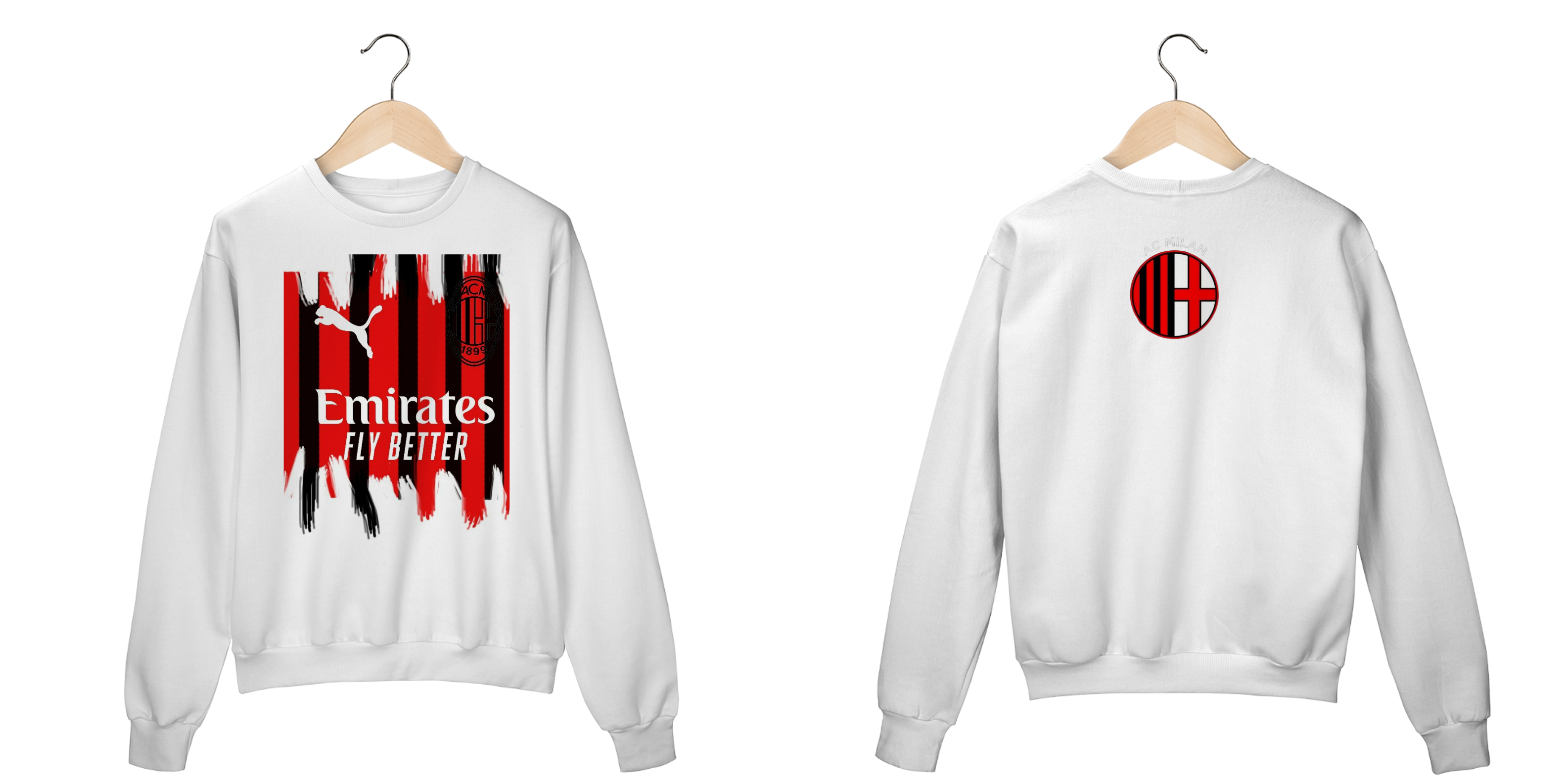 Moletom Fechado, Ac Milan Branco Unisex