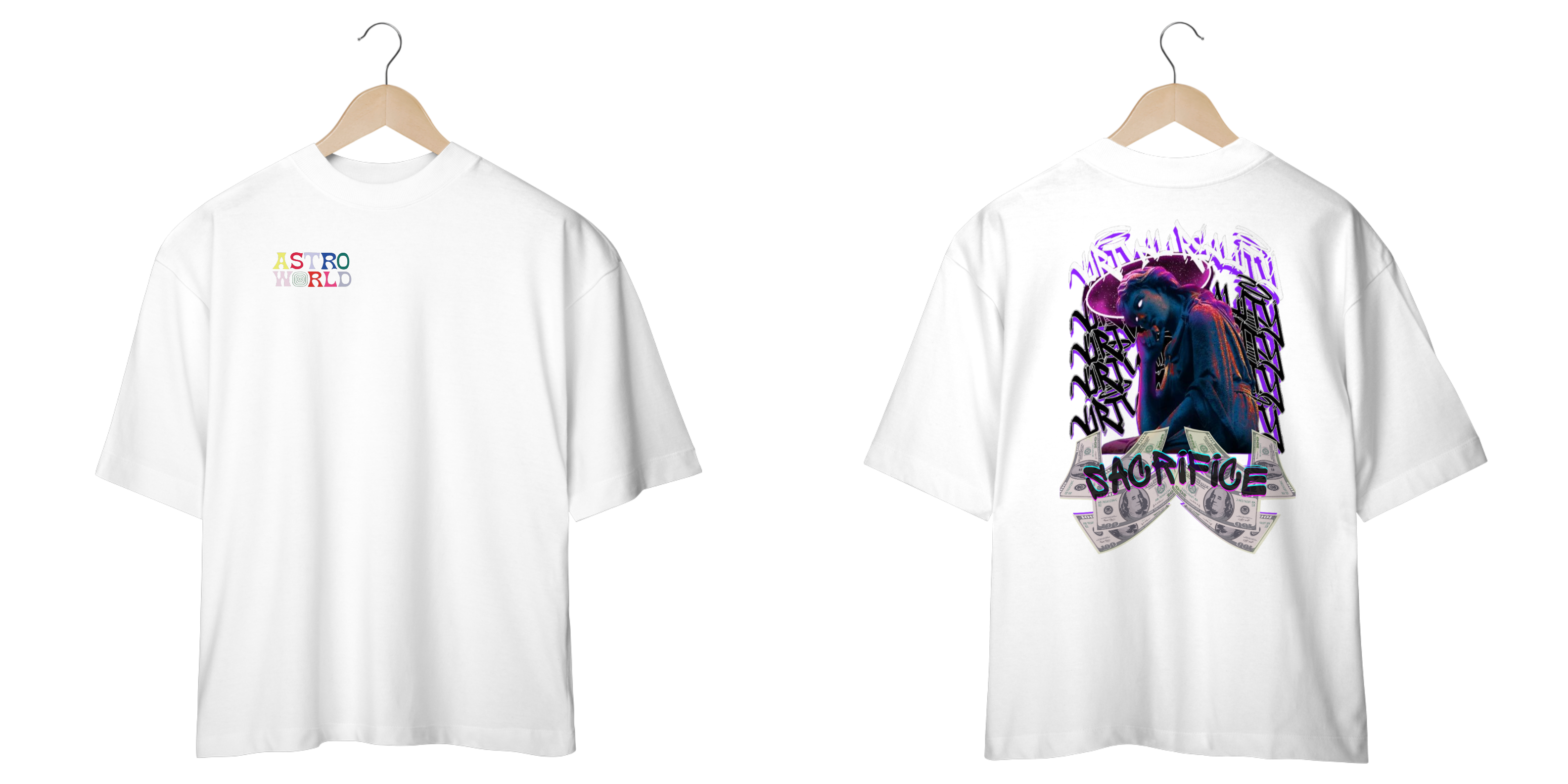 Camisa Oversized Vintage Travis Scott Sacrifice