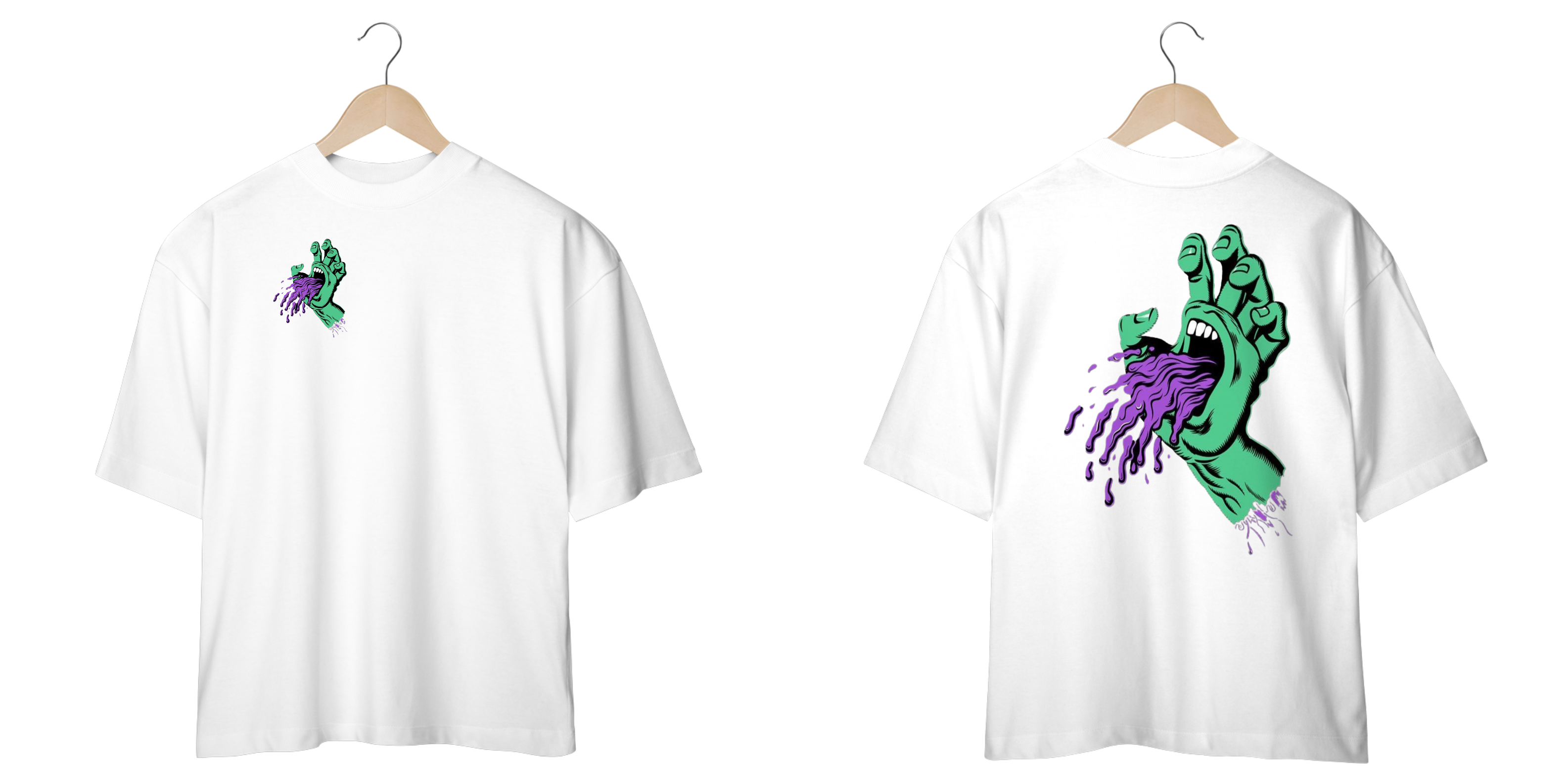 Camisa Oversized Vintage Mão Verde