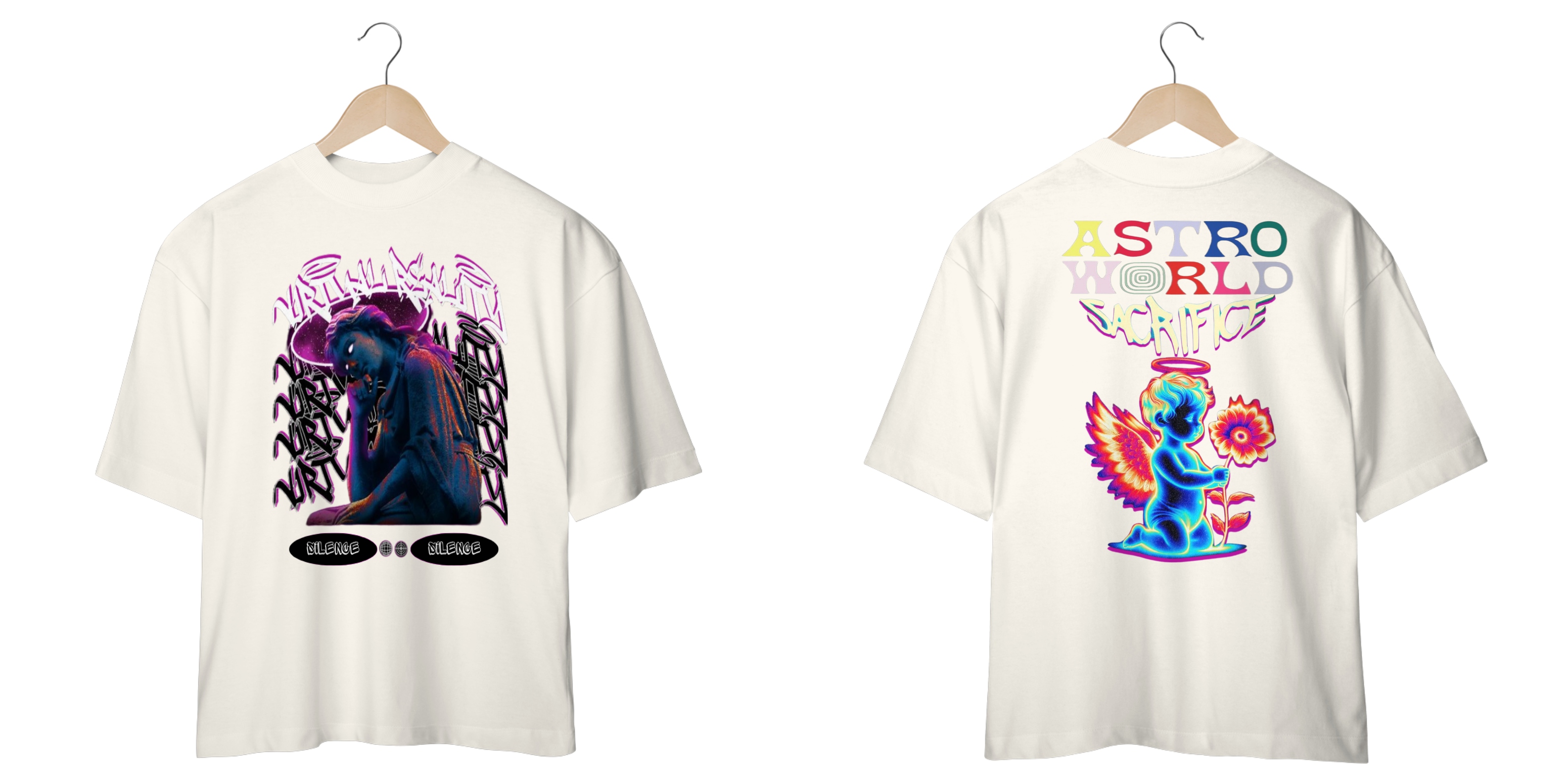 Camisa Oversized Vintage Travis Scott Silence