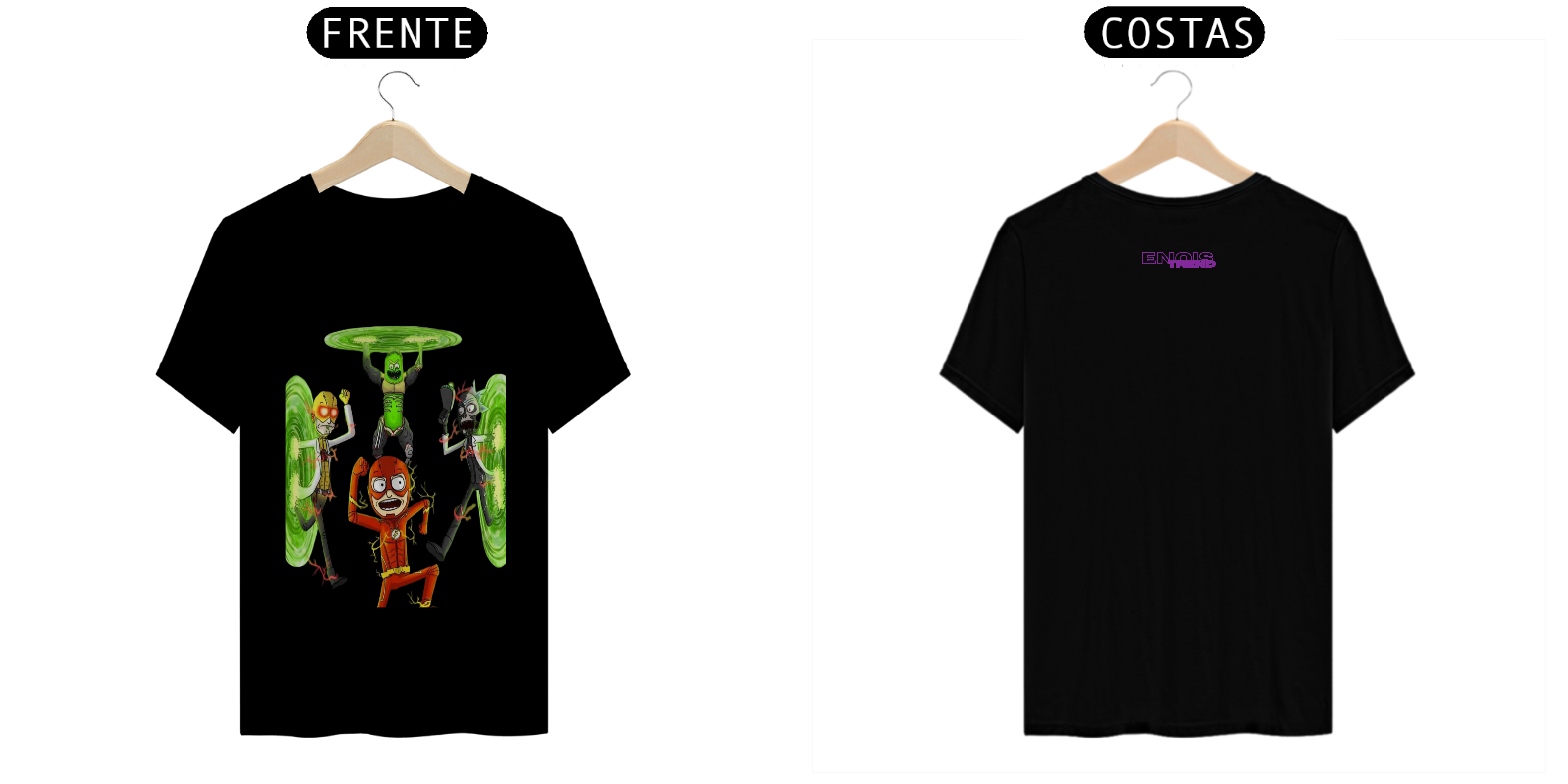 T-Shirt Prime Unissex EnoisTrend, Flash Rick and Morty