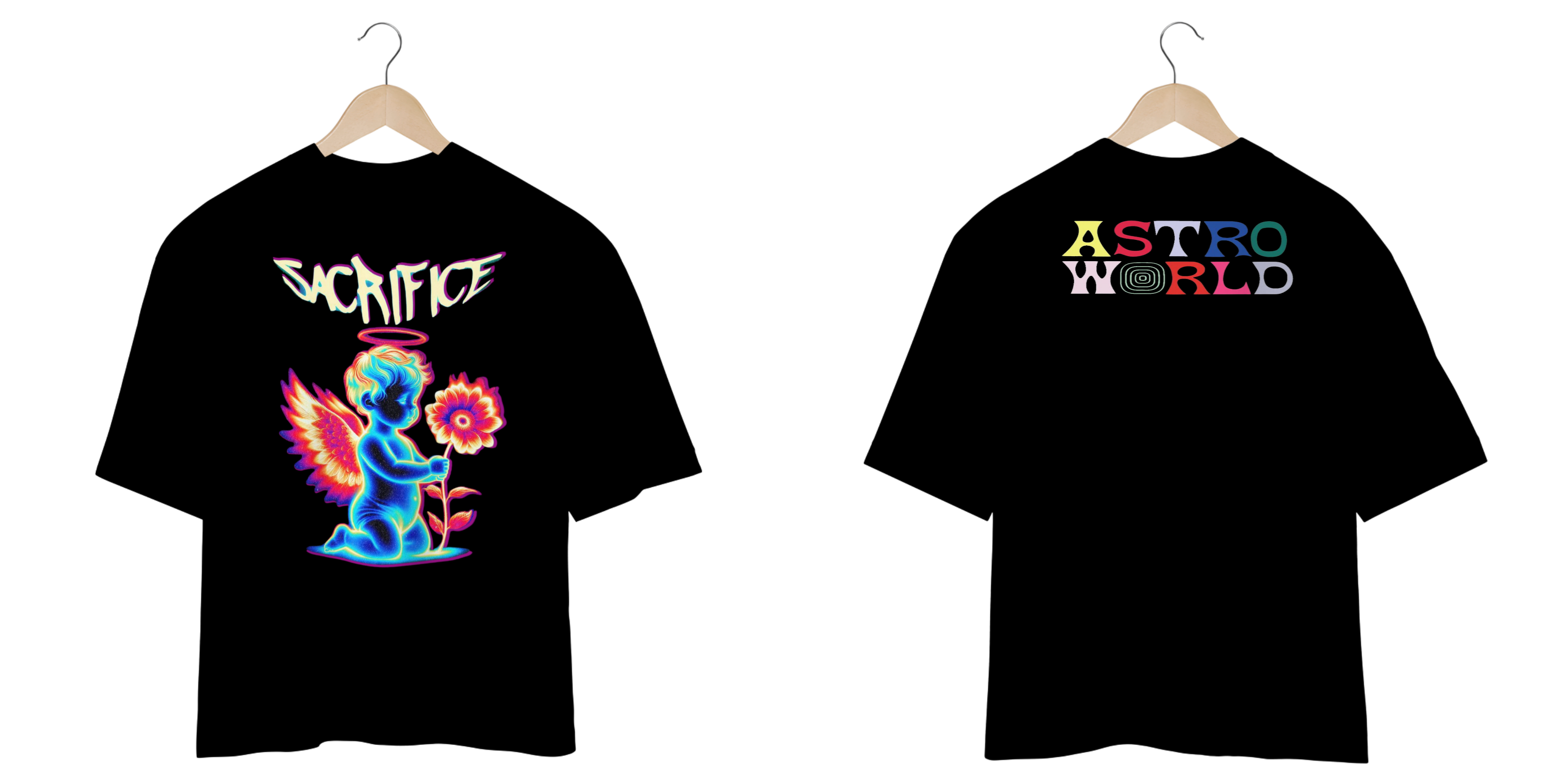 Camisa Oversized Vintage Travis Scott Sacrifice