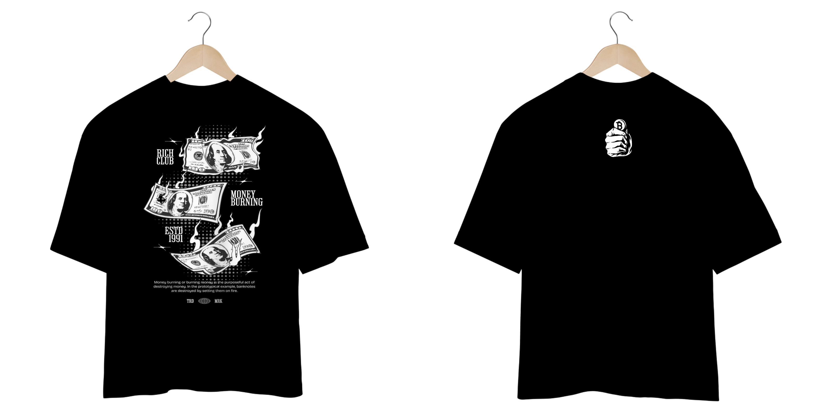 Camisa Oversized Vintage Bitcon money