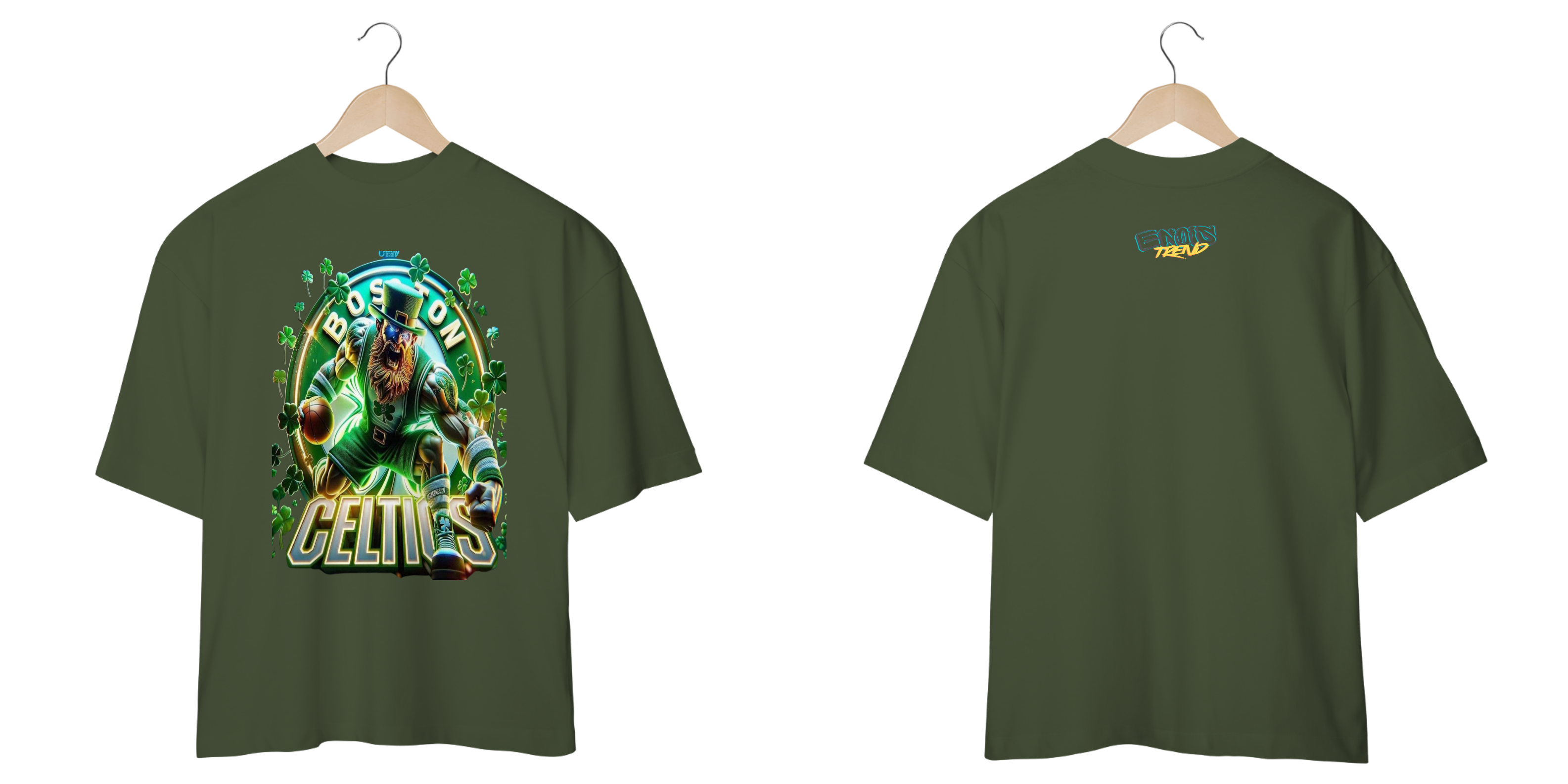 Camiseta Oversized Unisex EnoisTrend, NBA Celtic Boston