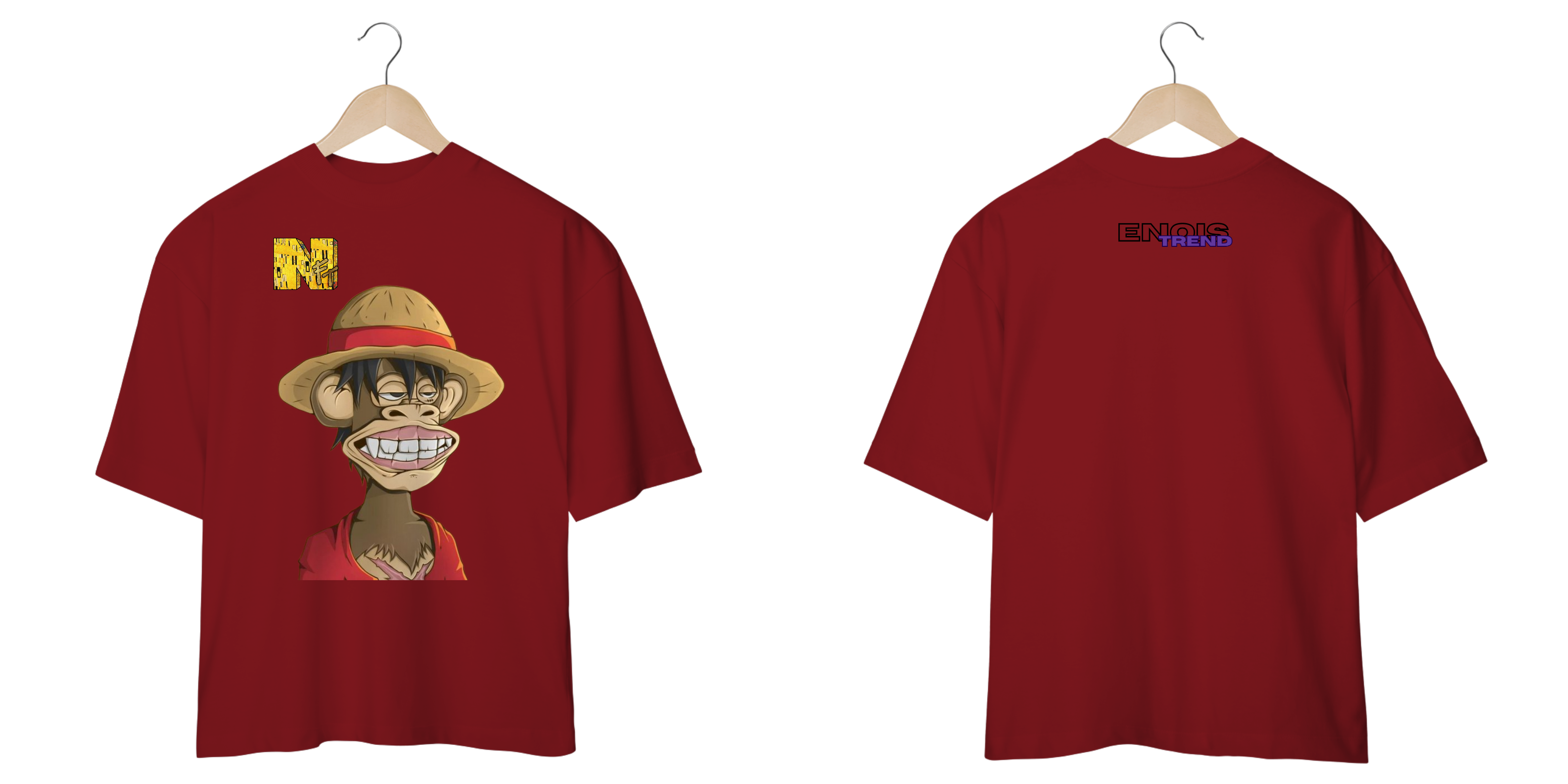 Camiseta Oversized EnoisTrend, NFTs Luffy One Piece